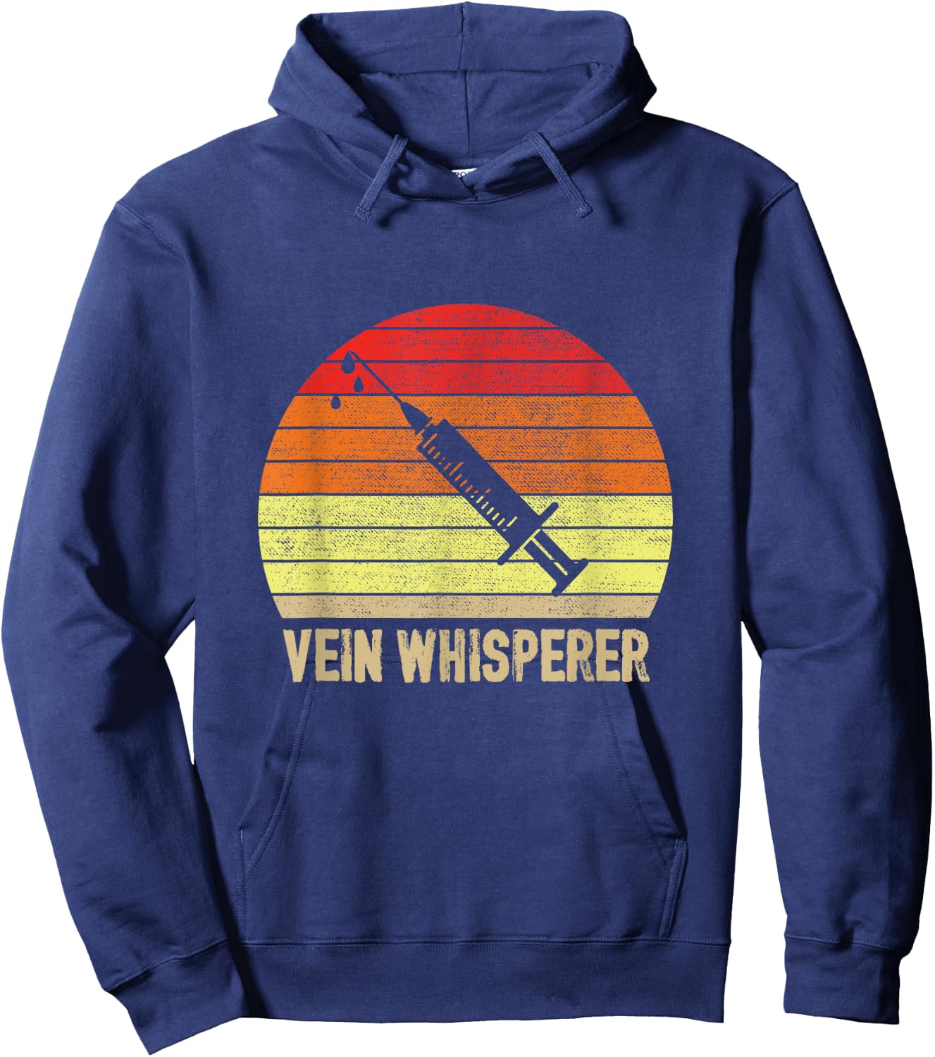 Retro Phlebotomist Vein Whisperer Medical Nurse Phlebotomy Hoodie - Hoodie | Navy