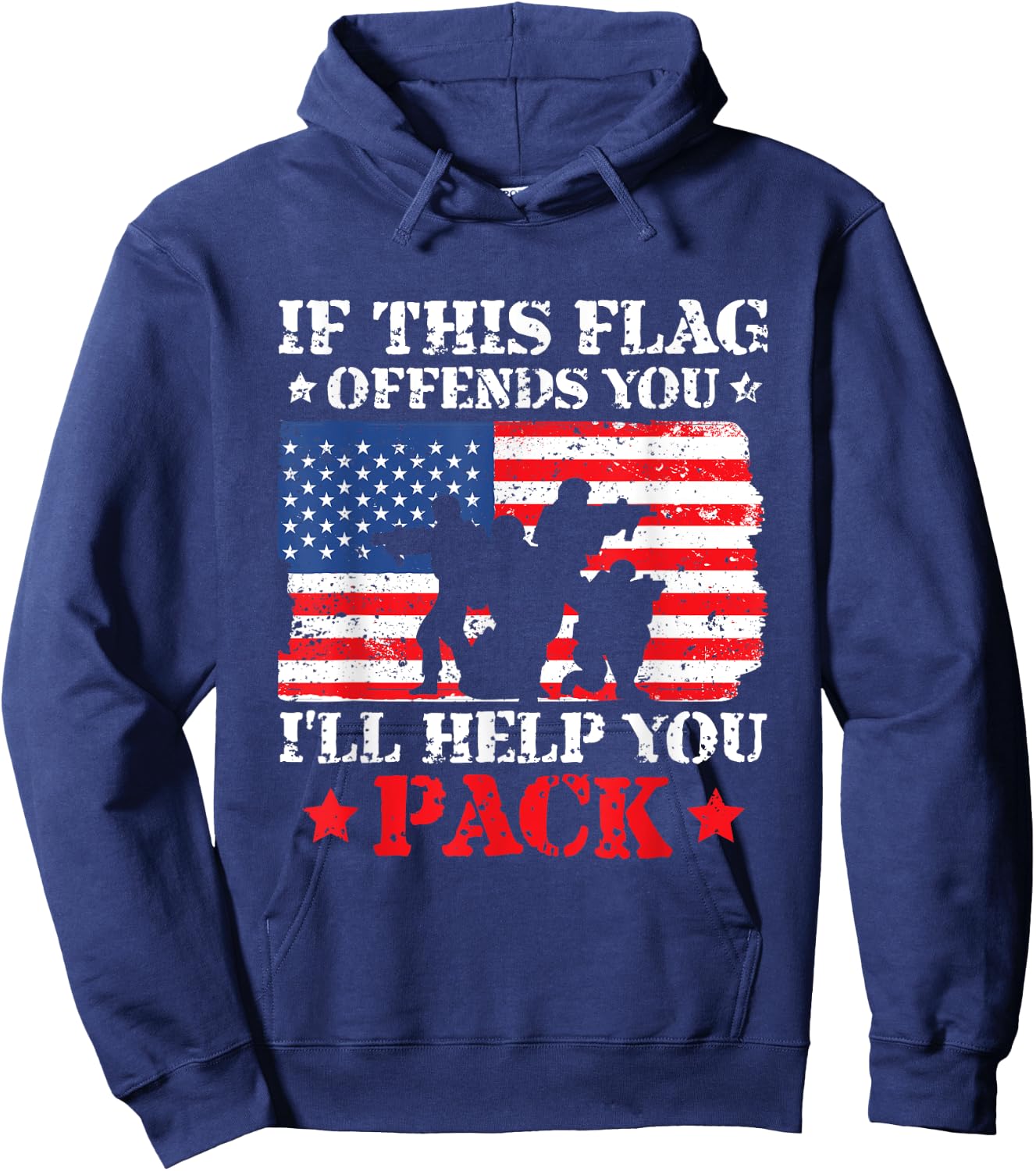 If This Flag Offends You I'll Help You Pack 4th of July Hoodie - Hoodie | Navy