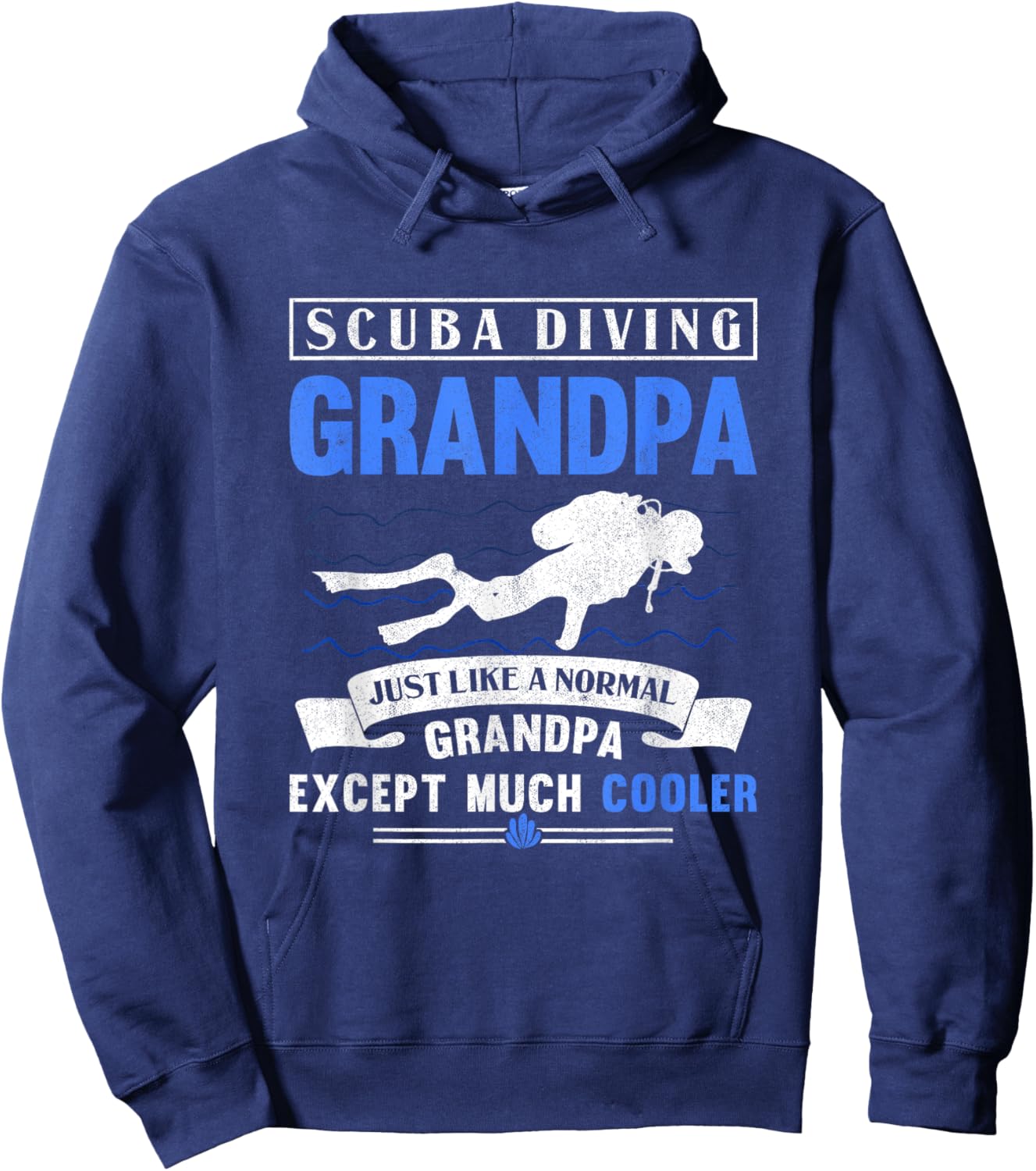 Scuba Diving Grandpa Dive Grandfather Underwater Scuba Diver Hoodie - Hoodie | Navy