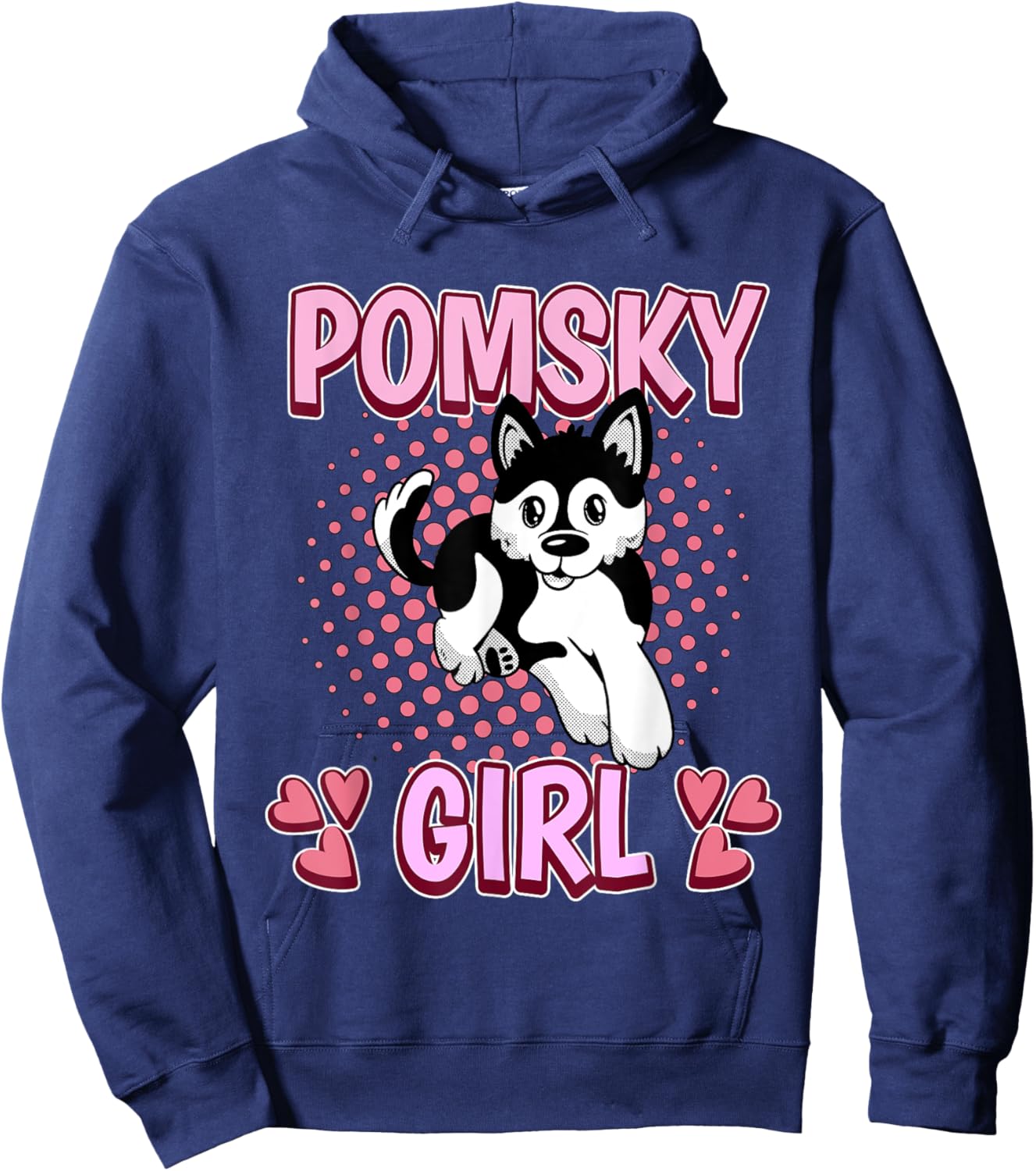 Pomsky Girl Pomsky Hoodie - Hoodie | Navy