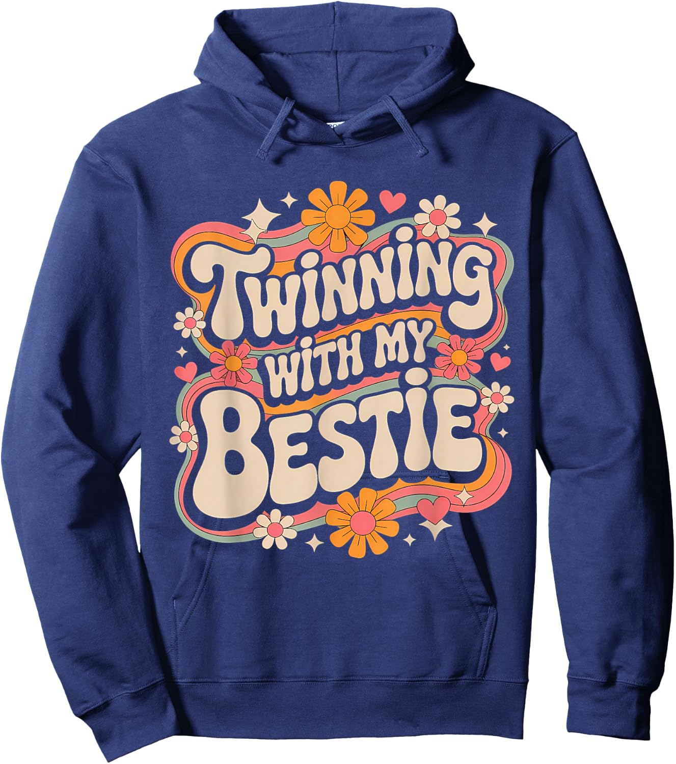 Friends Twinning With My Bestie Twin Matching Twins Friends Hoodie - Hoodie | Navy