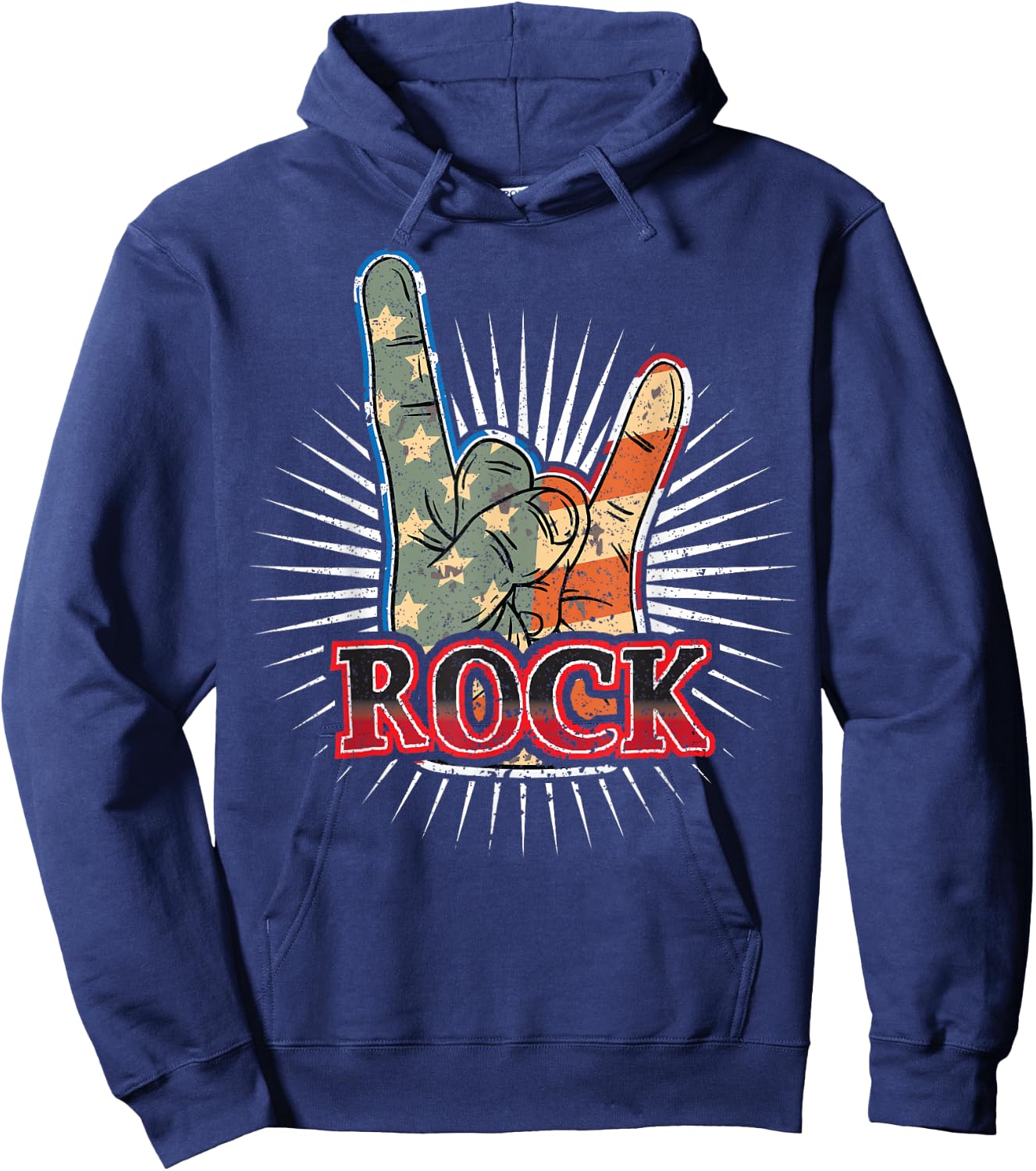 Vintage USA Rock - Band Concert Poster 70s 80s Hoodie - Hoodie | Navy