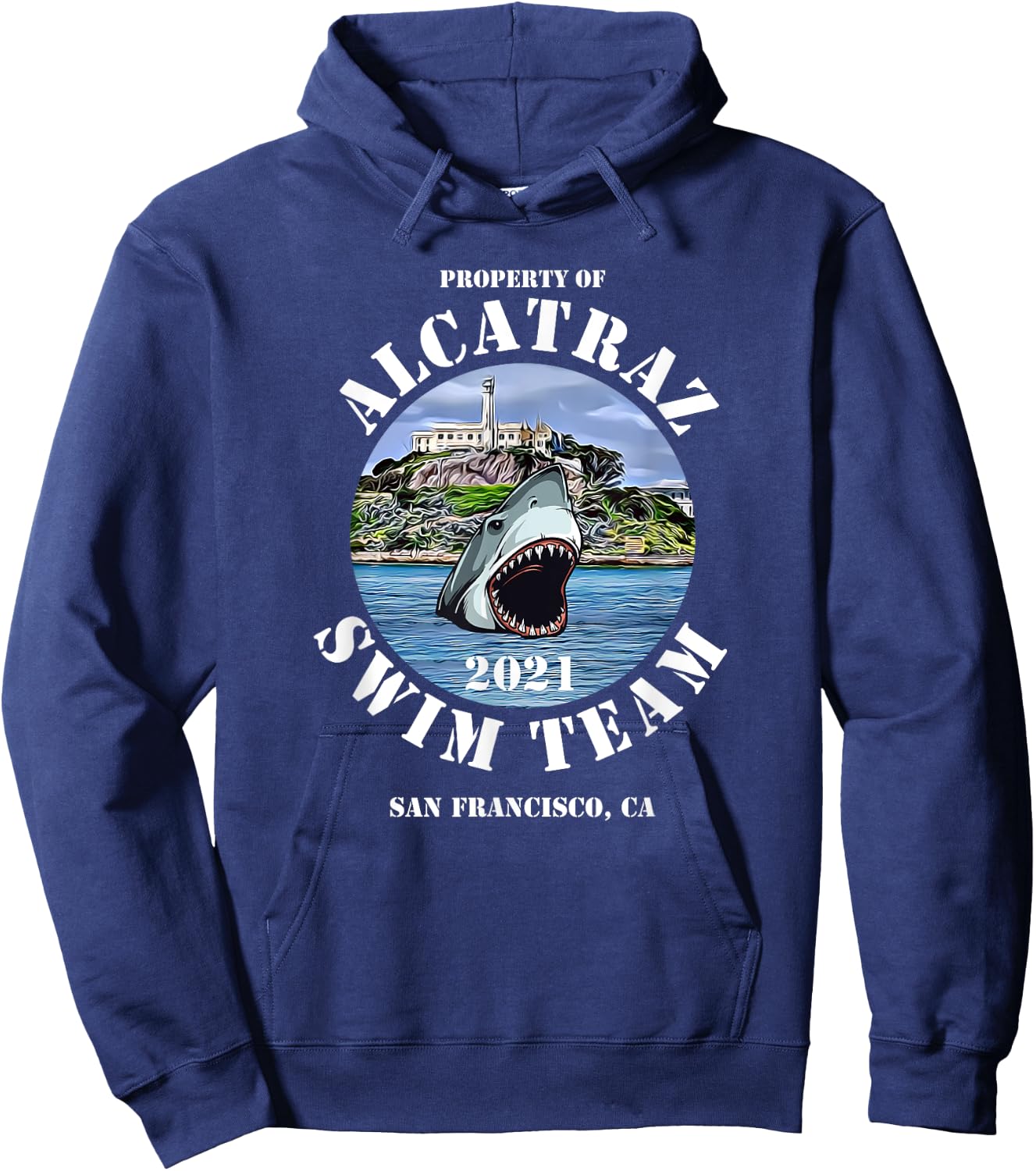 Alcatraz Island Escape Swim Team Shark 2021 Apparel Hoodie - Hoodie | Navy