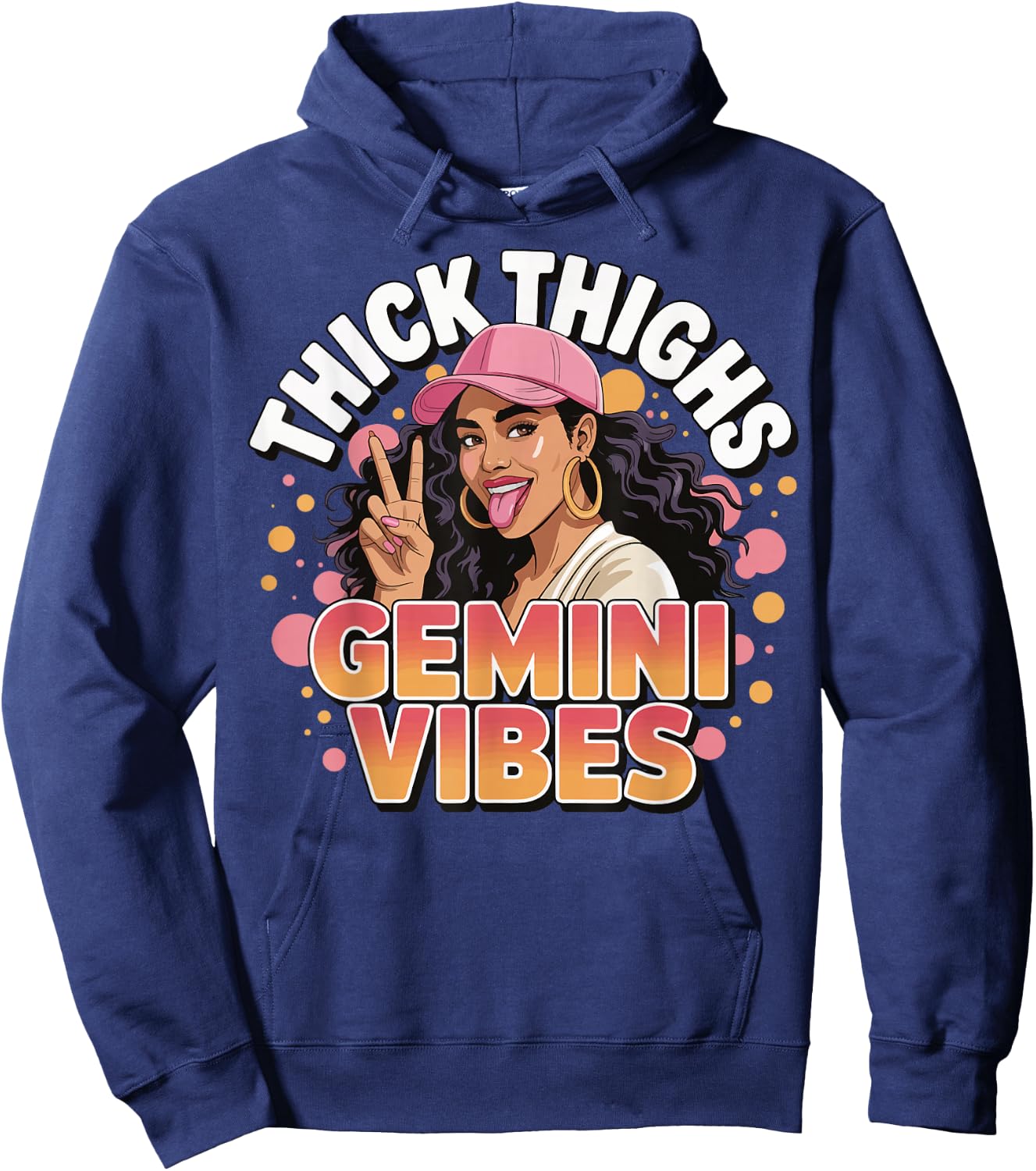 Thick Thighs Gemini Vibes Hoodie - Hoodie | Navy