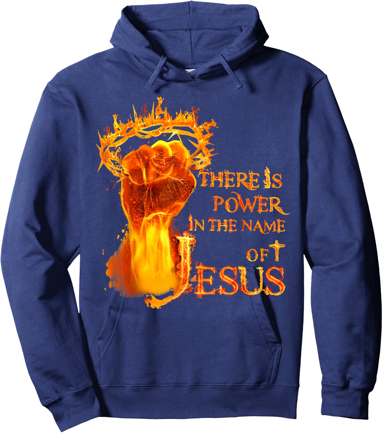 There Is A Power In The Name Of Jesus Christian Hoodie - Hoodie | Navy