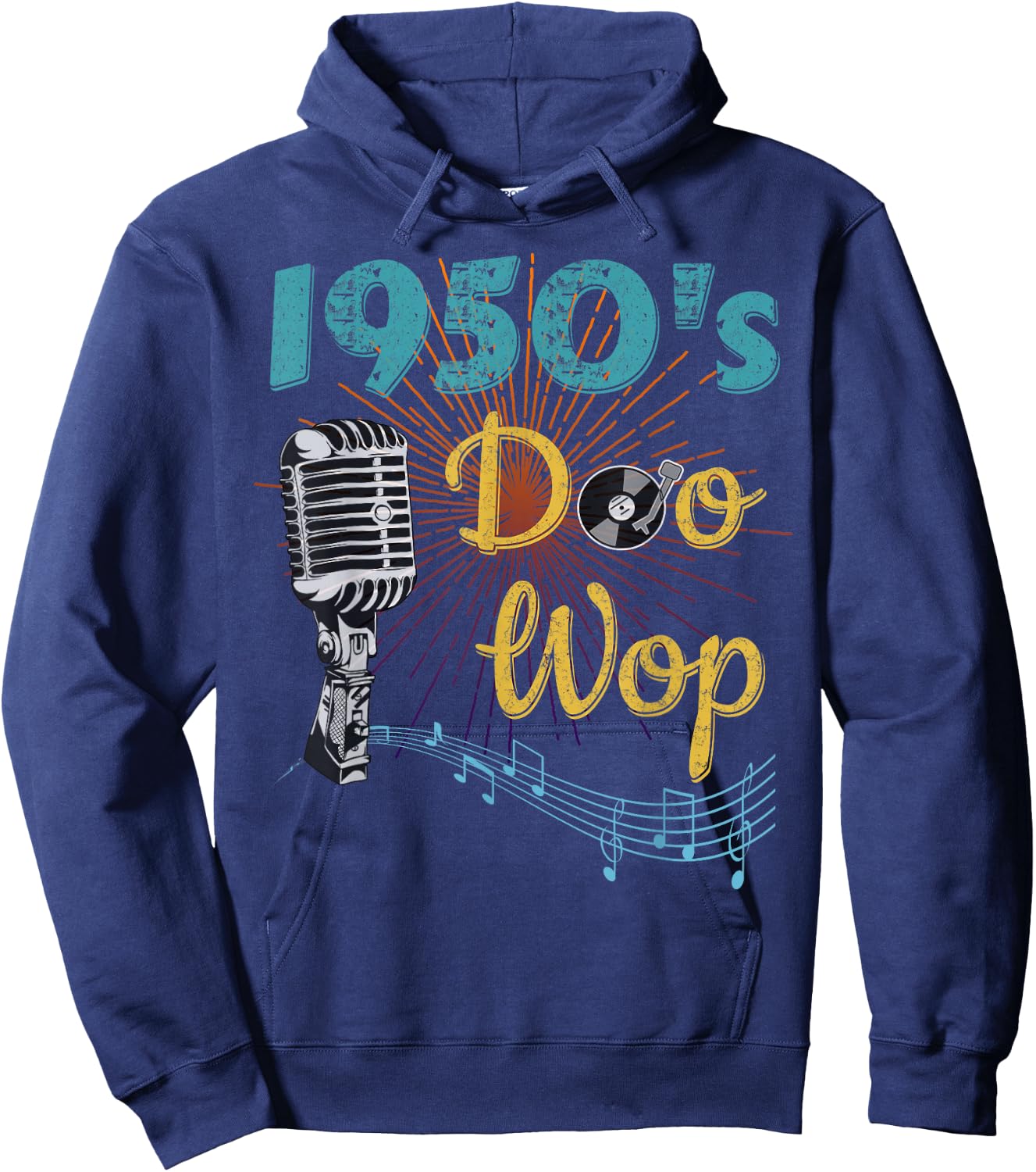 1950s Doo Wop Retro Vintage Hoodie - Hoodie | Navy