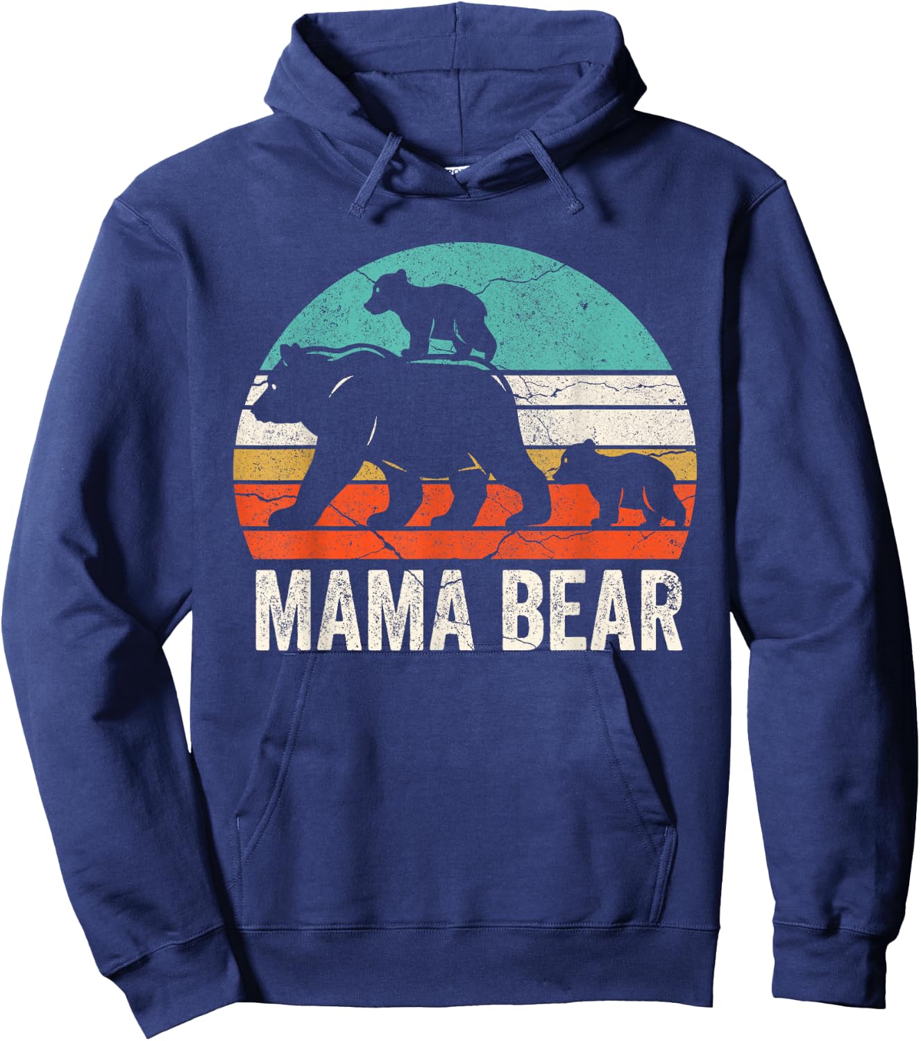 Cute Mama Bear 2 Cubs Shirt Mama Bear Twin Mom 2 Kids Hoodie - Hoodie | Navy