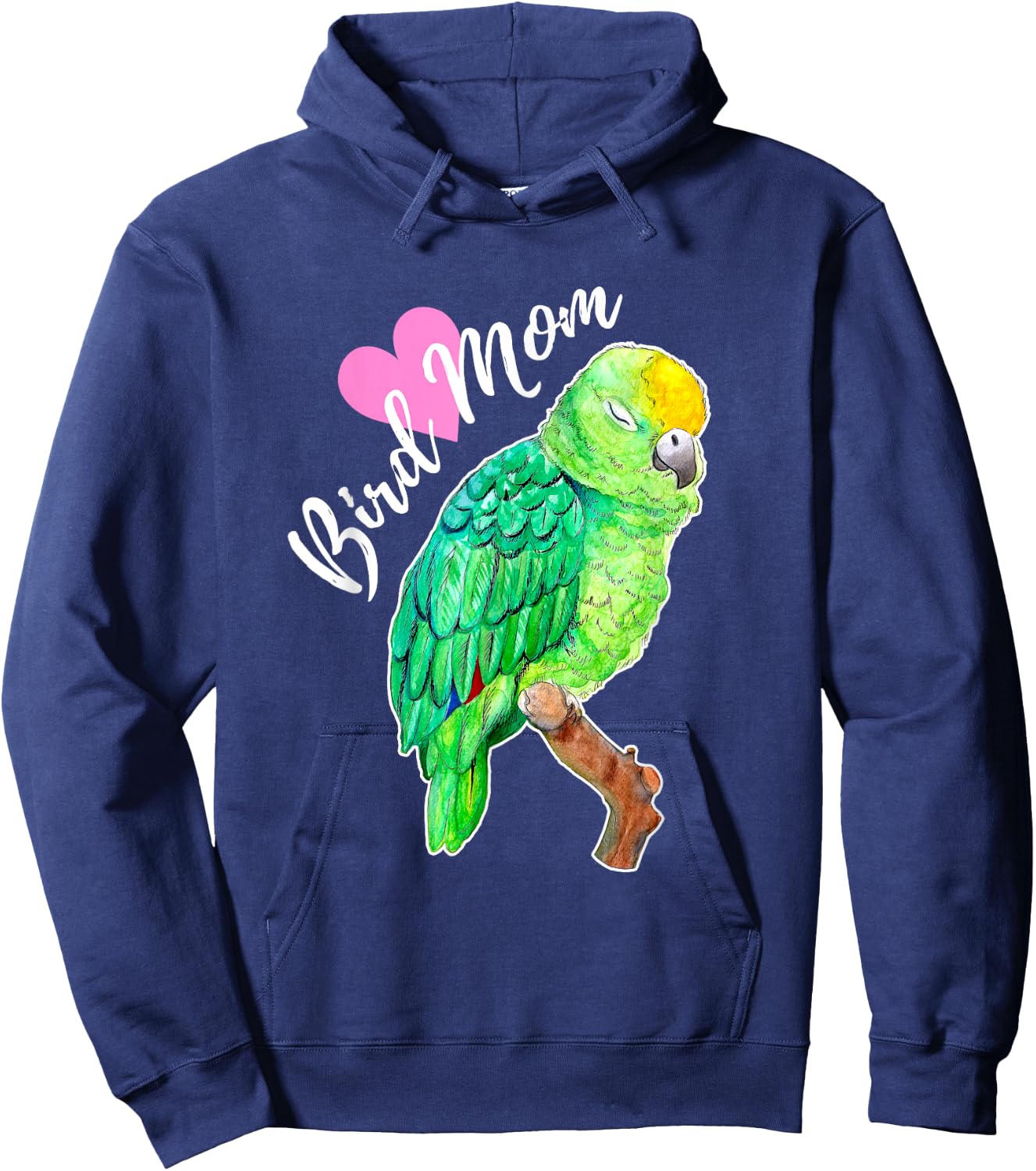 Amazon Parrot Lover Bird Mom Watercolor Hoodie - Hoodie | Navy