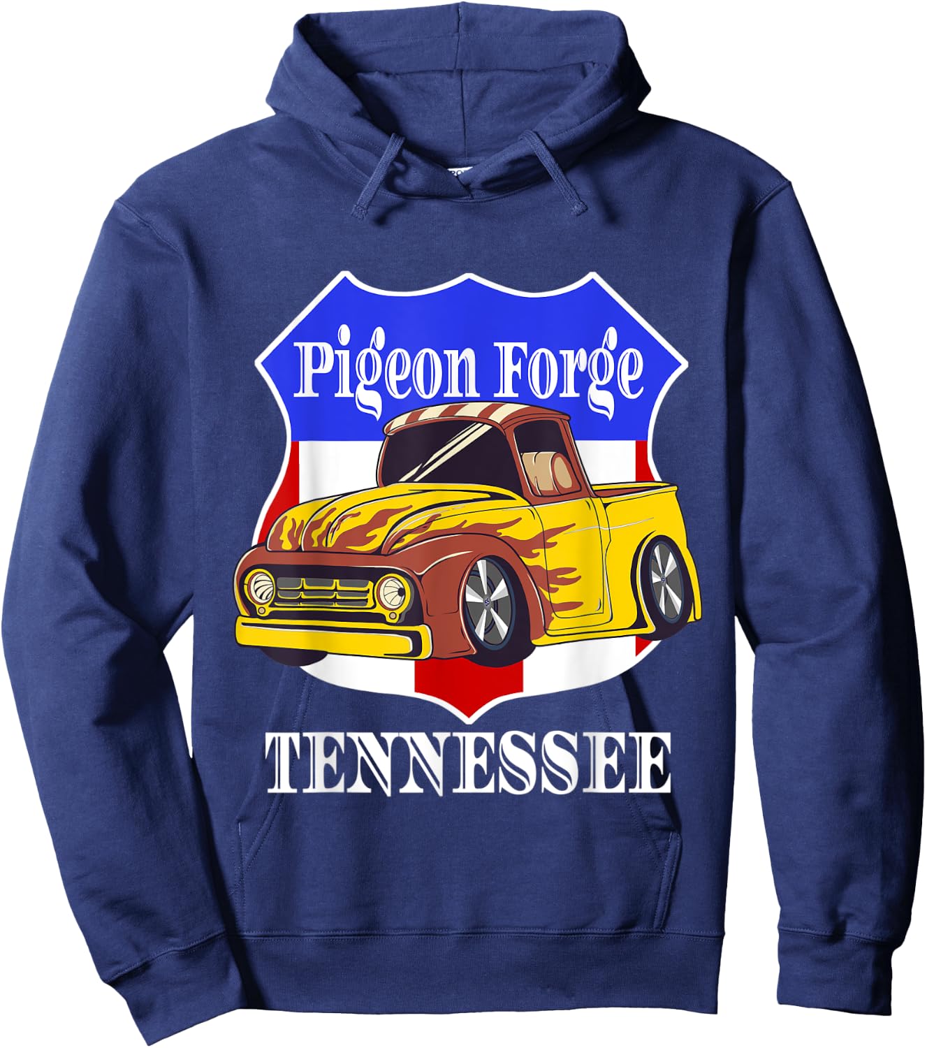 Pigeon Forge Tennessee Hot Rod Run Car Show In The Smokies Hoodie - Hoodie | Navy