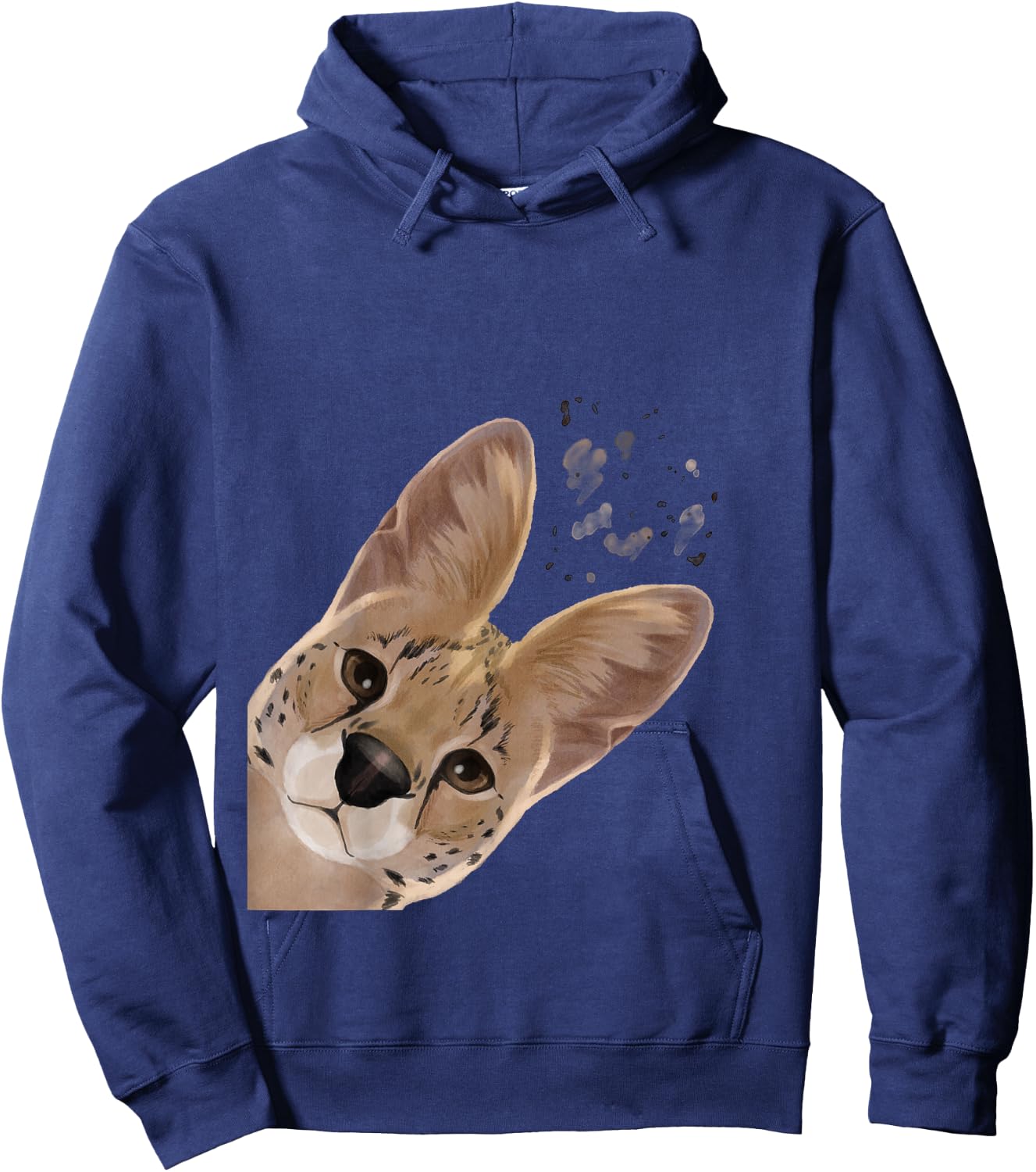 Funny Curious Serval Hoodie - Hoodie | Navy