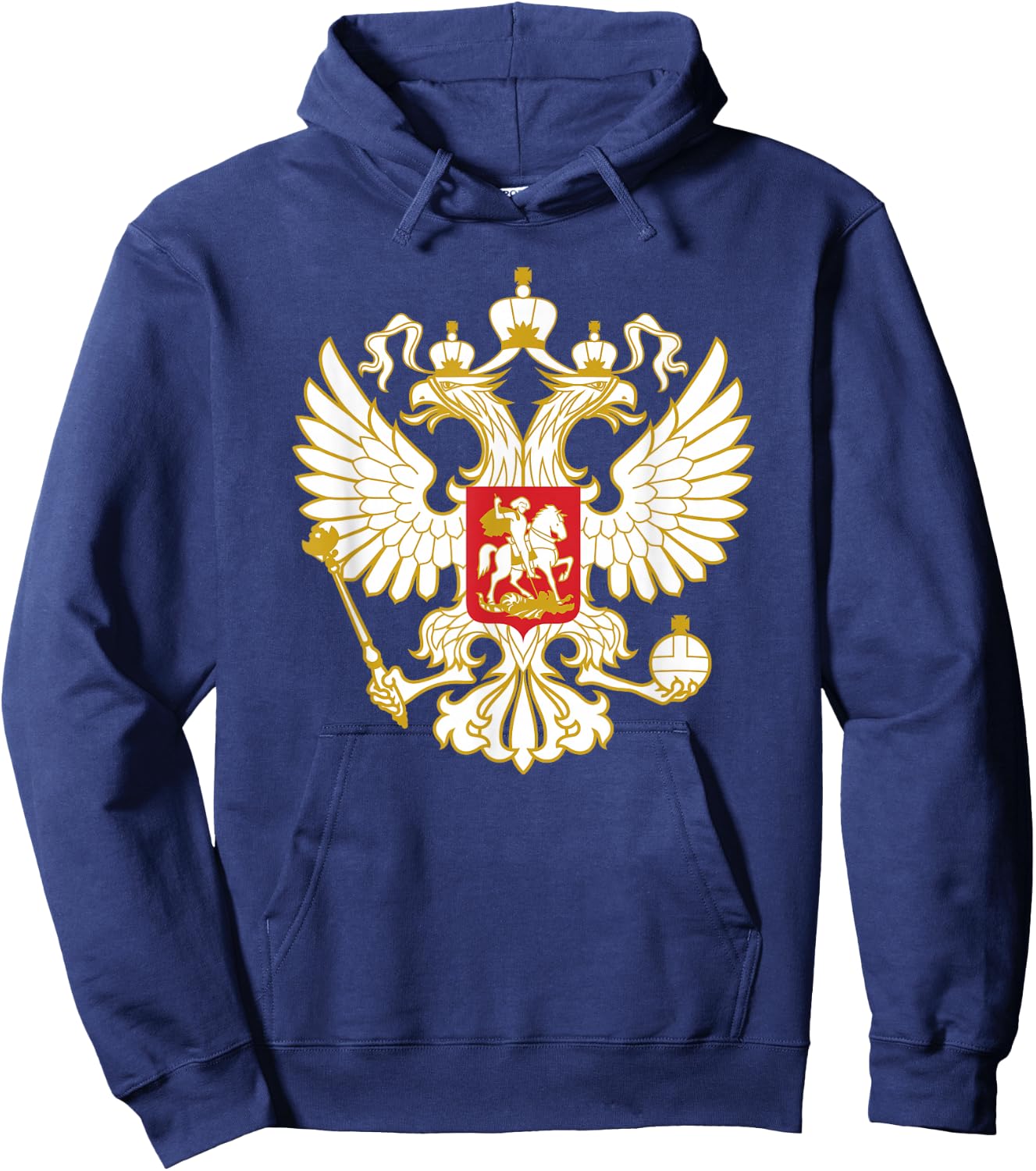 Russian Eagle Coat of Arms Russia Russian Flag Hoodie - Hoodie | Navy