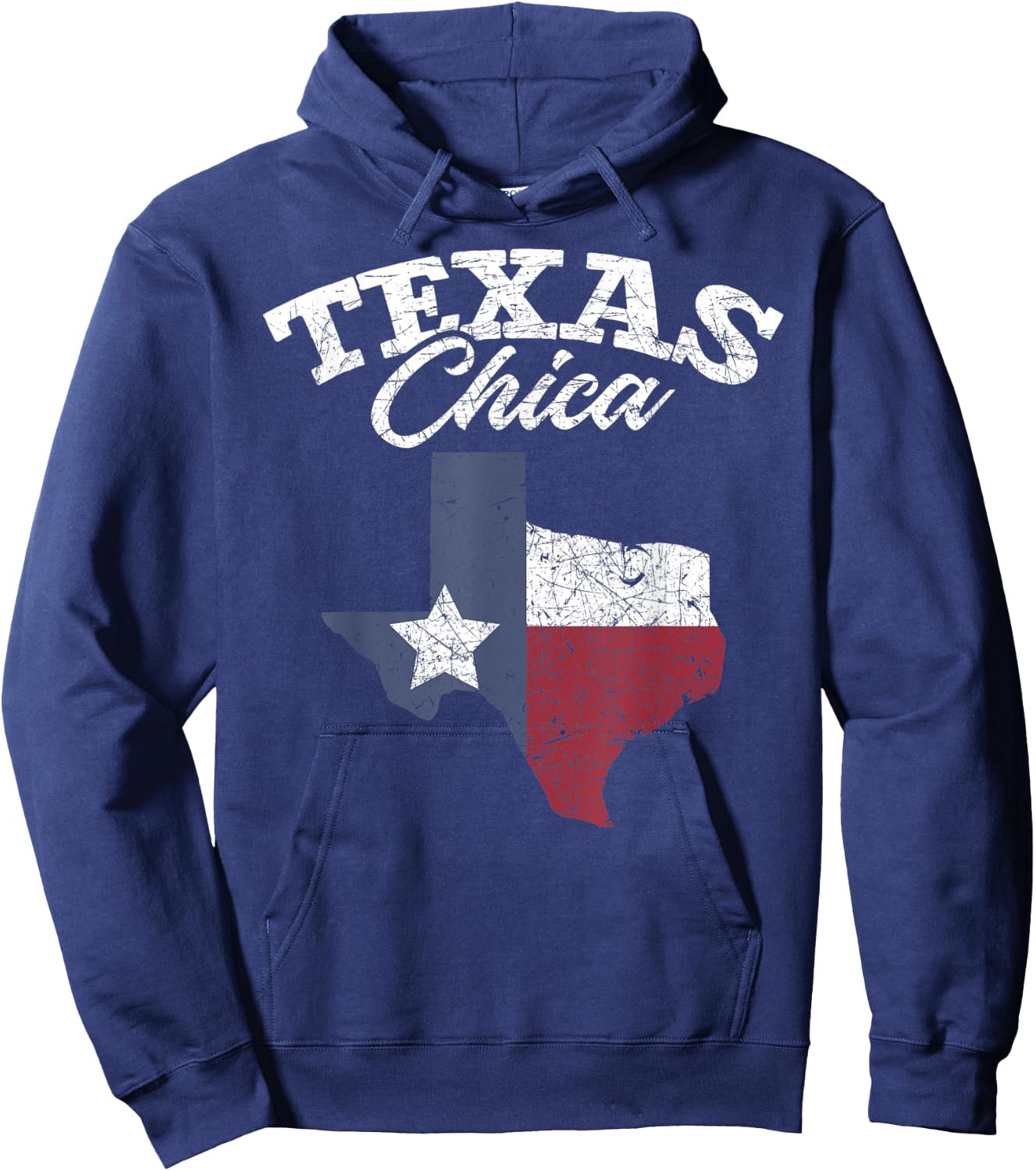 Patriotic Texan Women Girls Texas Chica Texas Flag Texas Hoodie - Hoodie | Navy