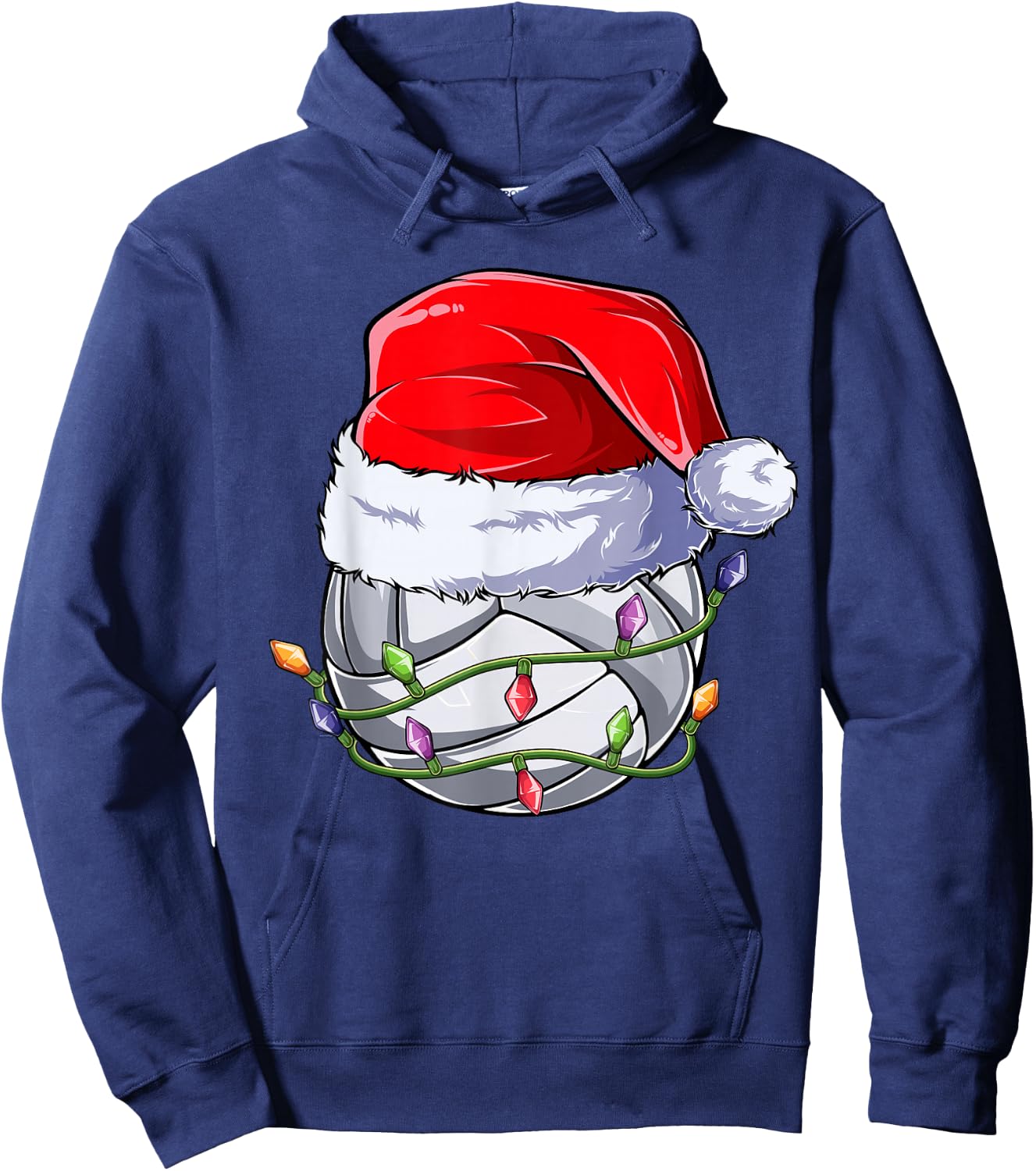 Volleyball Christmas Boy Apparel, Funny Santa Women Girls Hoodie - Hoodie | Navy