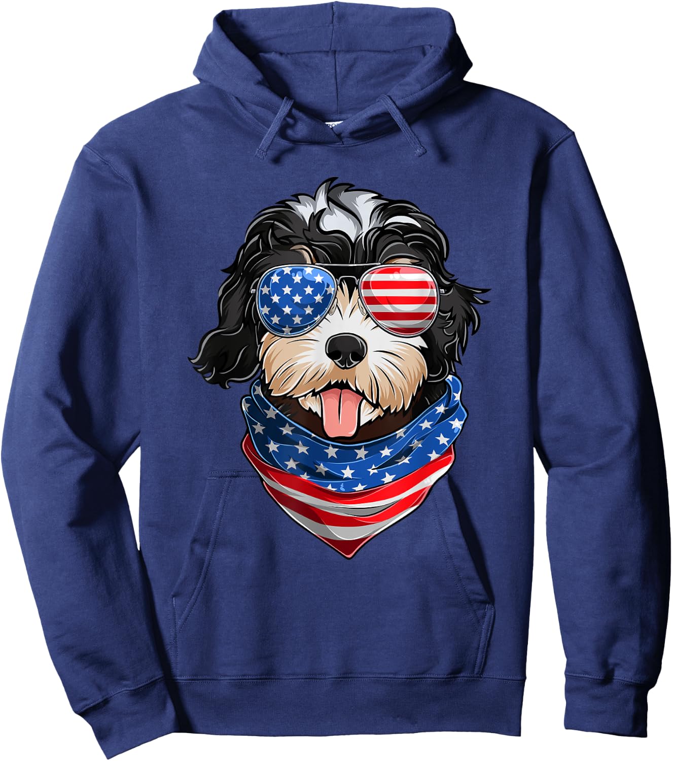 American Flag Golden Doodle Shirts, Fourth Of July Pet Lover Hoodie - Hoodie | Navy