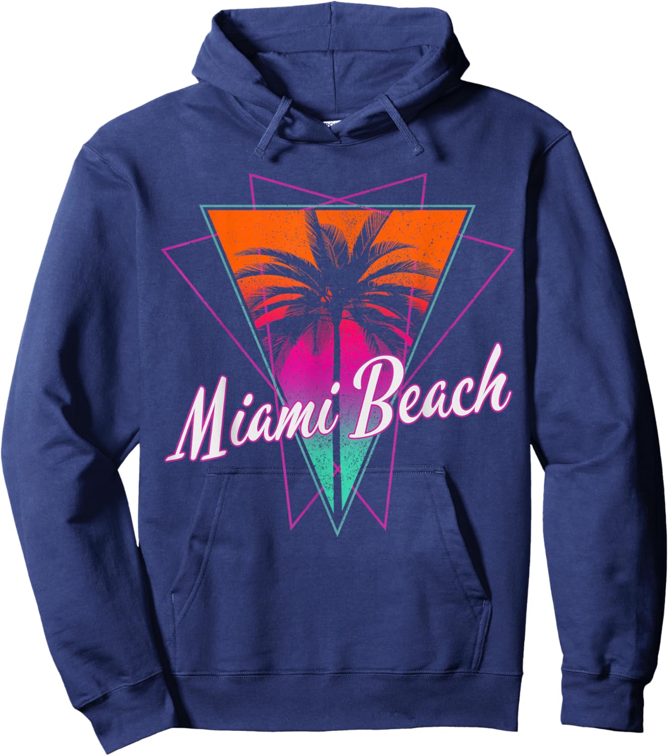 Miami Beach Retro Florida USA America Souvenir Gift Hoodie - Hoodie | Navy