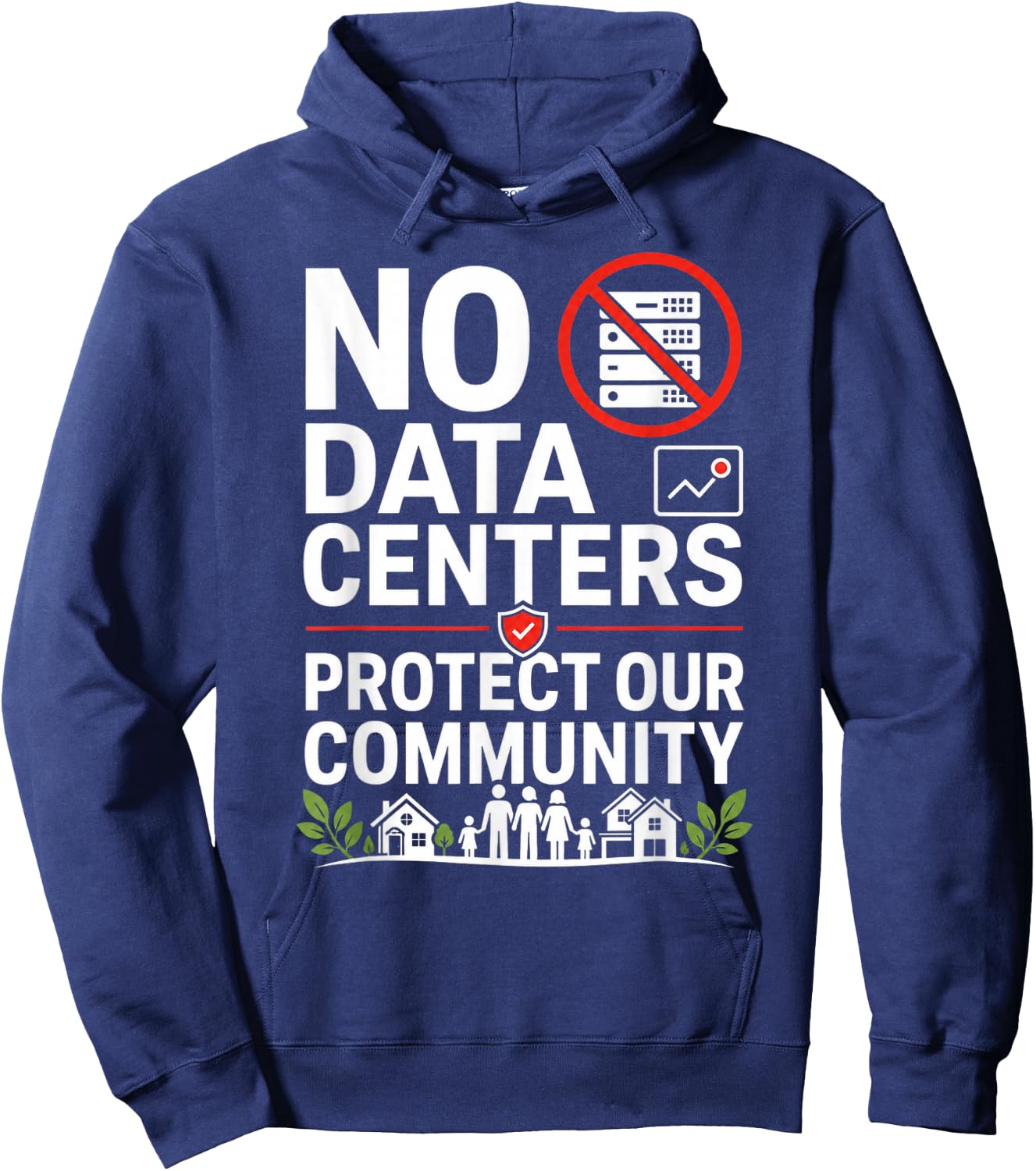 No Data Centers Protect Our Community Retro Hoodie - Hoodie | Navy
