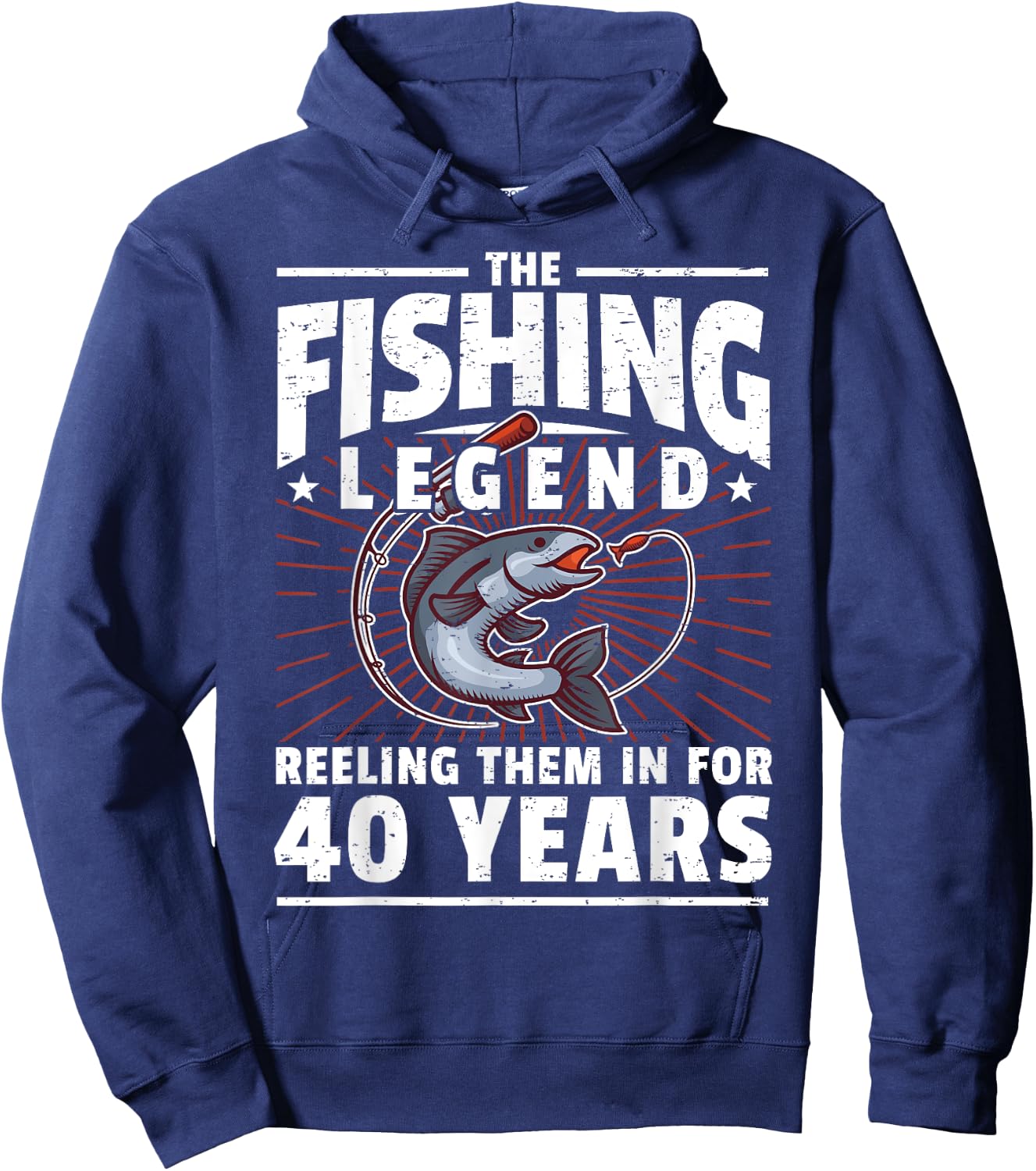 40th Birthday Fishing Legend - 40 Years Angler Hoodie - Hoodie | Navy
