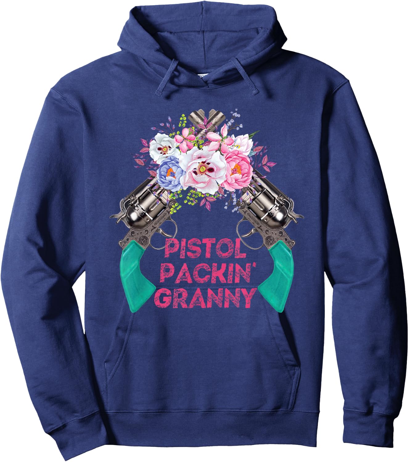 Pistol Packin Granny Grandma Gun Rights 2nd Amendment Hoodie - Hoodie | Navy
