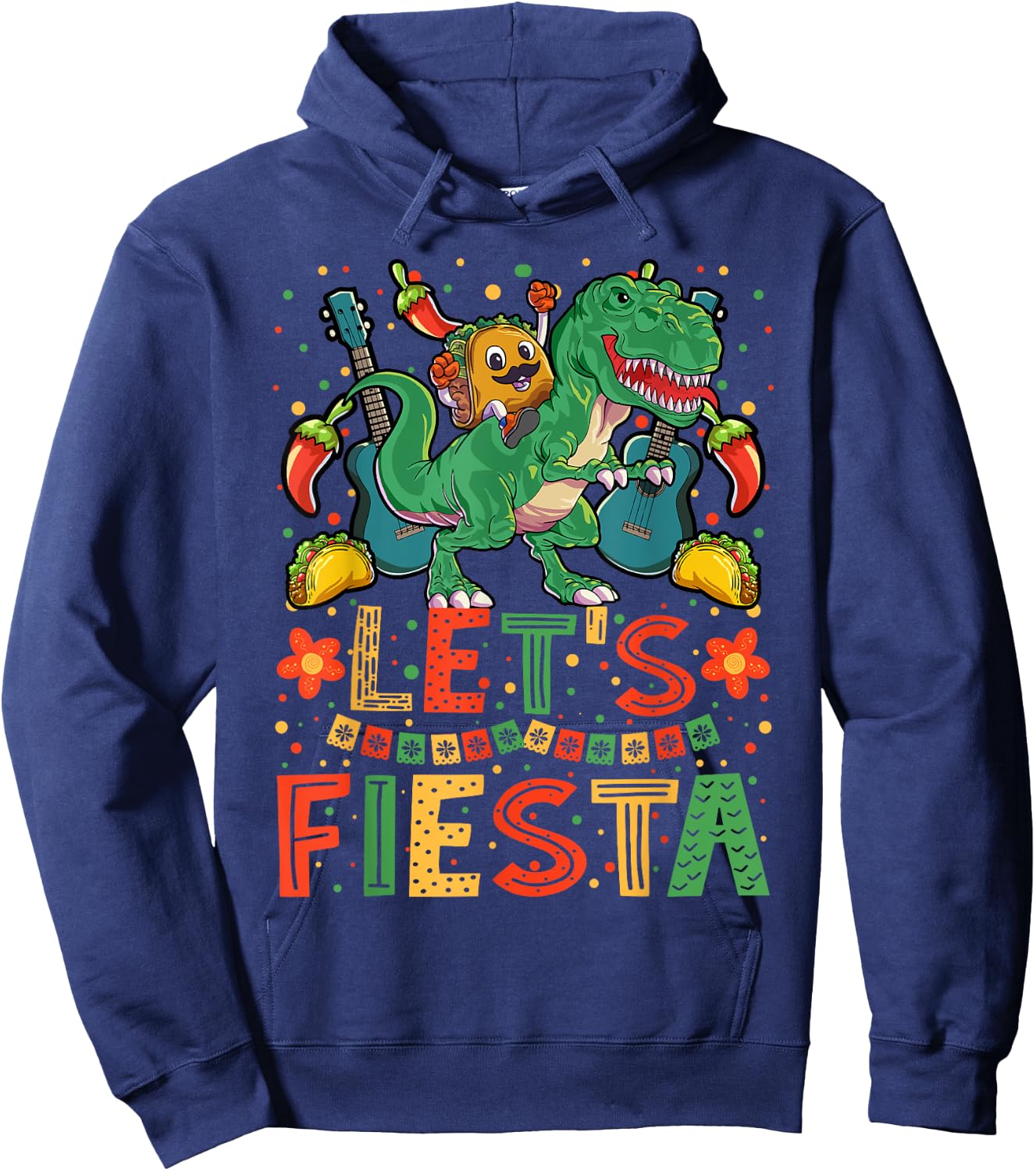 Taco Dinosaur Cinco de Mayo Taco Shirt Boys Kids Mexican Hoodie - Hoodie | Navy