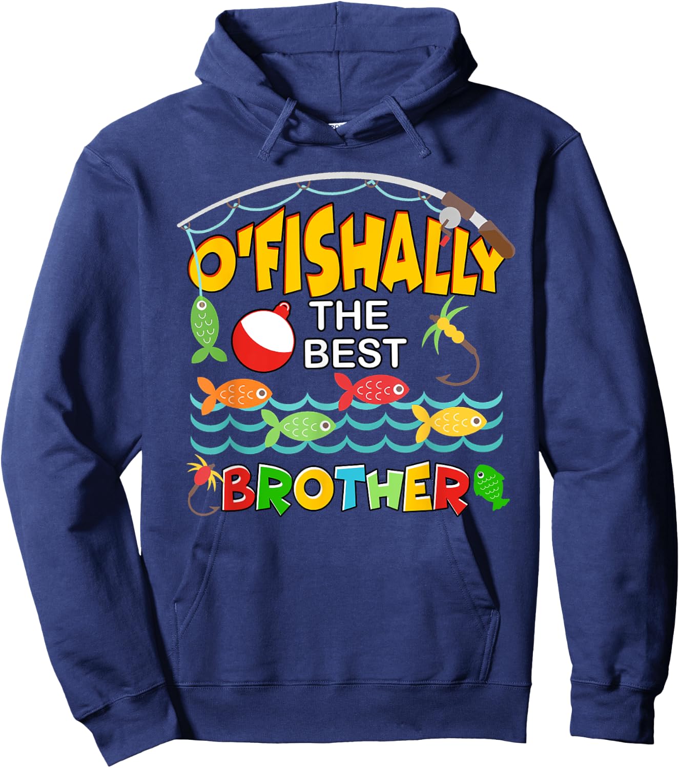 Ofishally The Best Brother Fisherwoman Cute Fishing Hoodie - Hoodie | Navy