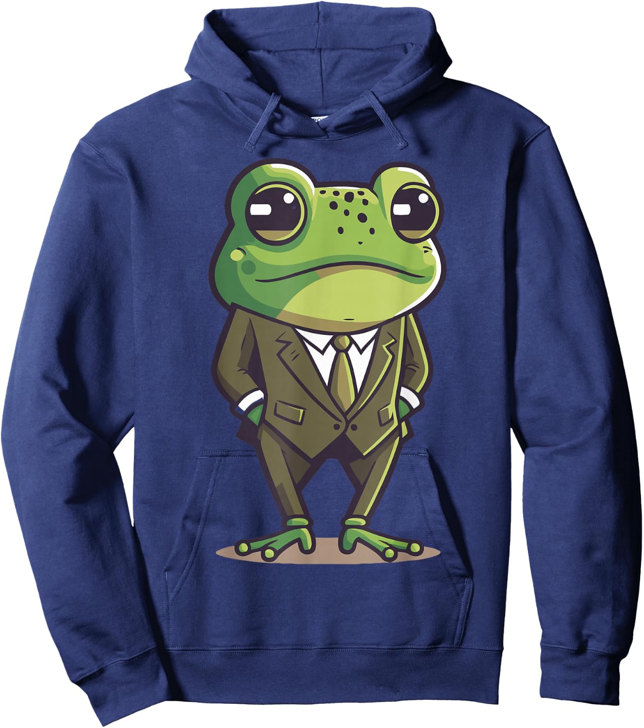 Frog man, mr frog, frog in suit, serious frog, funny frog Hoodie - Hoodie | Navy