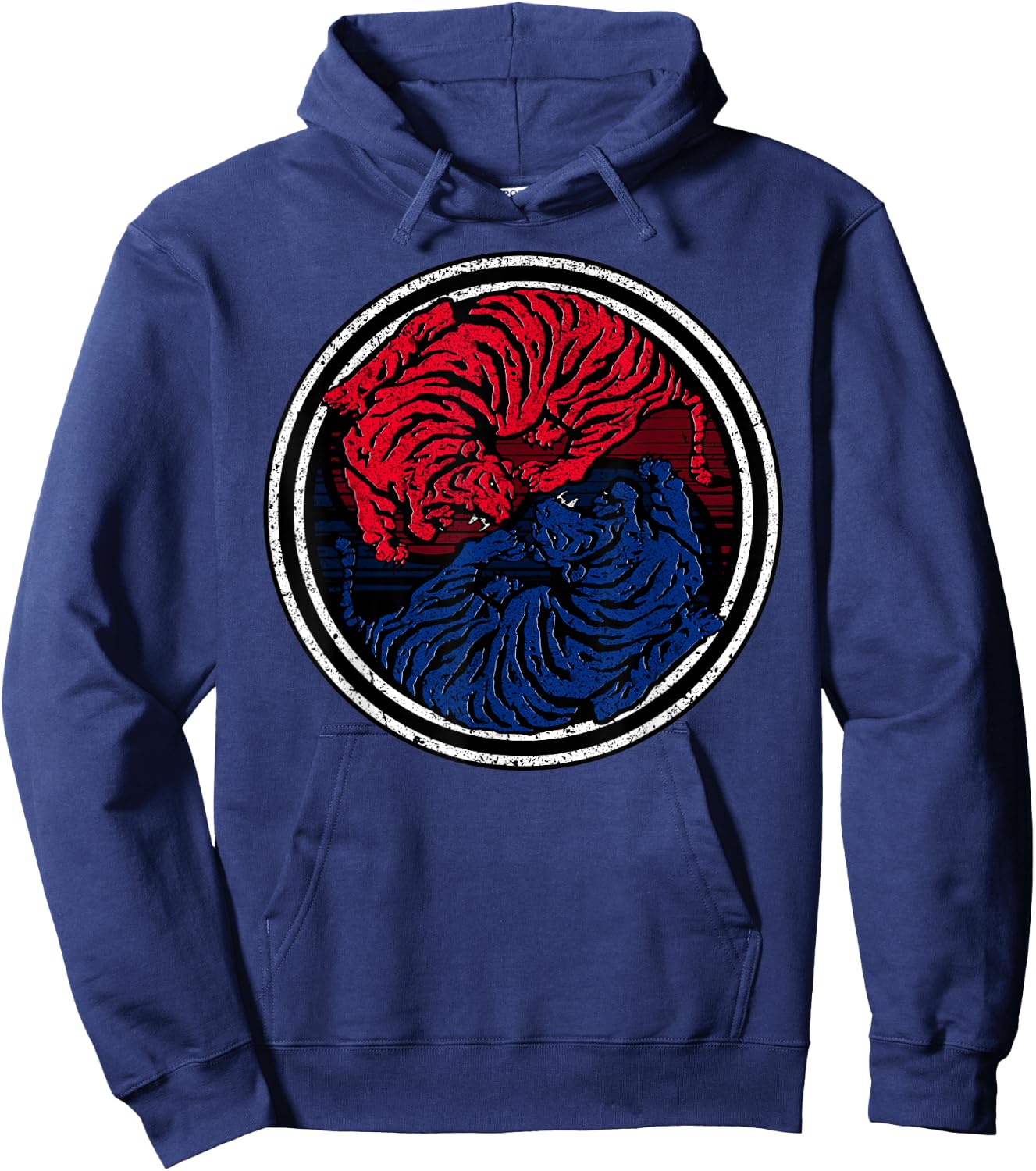Traditional Korean Flag Tiger Taekwondo Hoodie - Hoodie | Navy