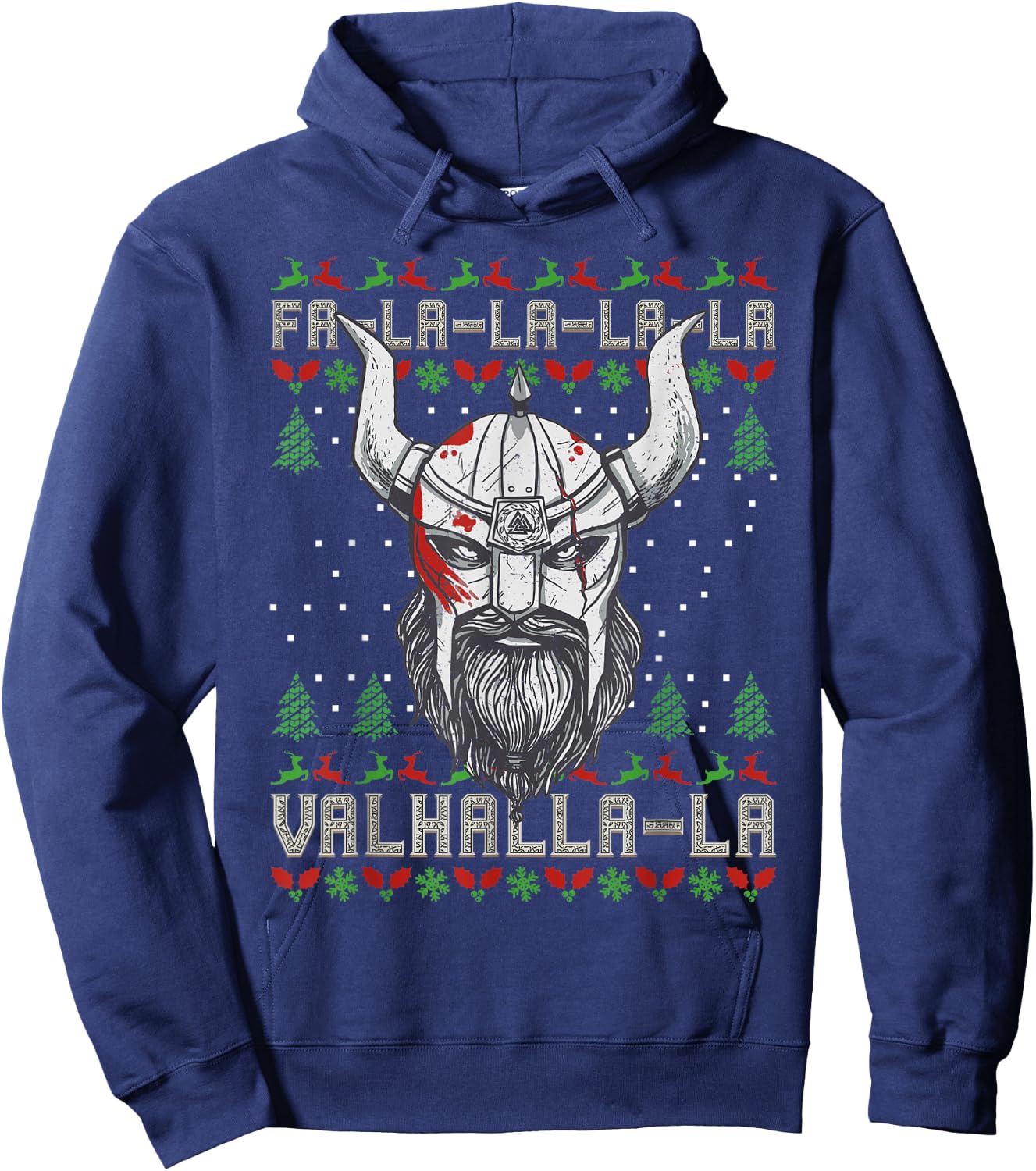 Viking Pagan Christmas - Viking Nordic Valhalla Hoodie - Hoodie | Navy