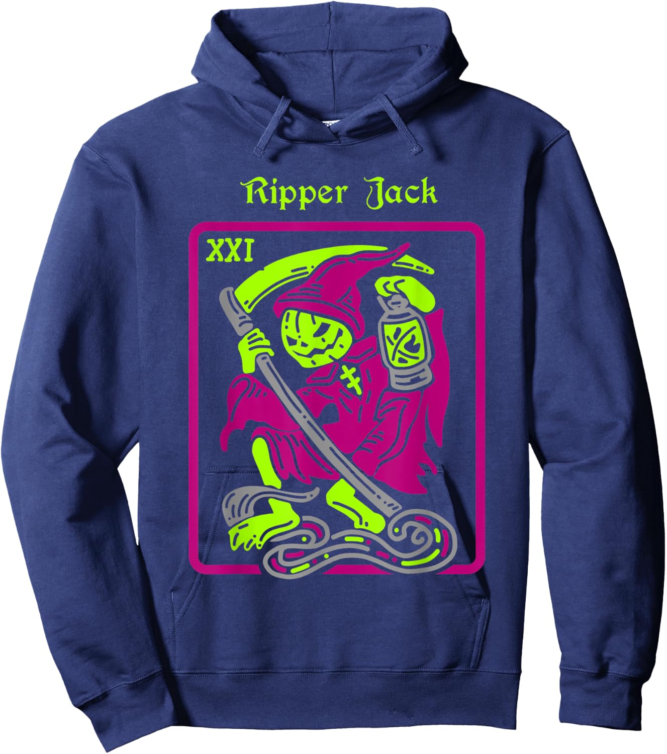 Ripper Jack Tarot Card Halloween Occult Decor Men Women Hoodie - Hoodie | Navy