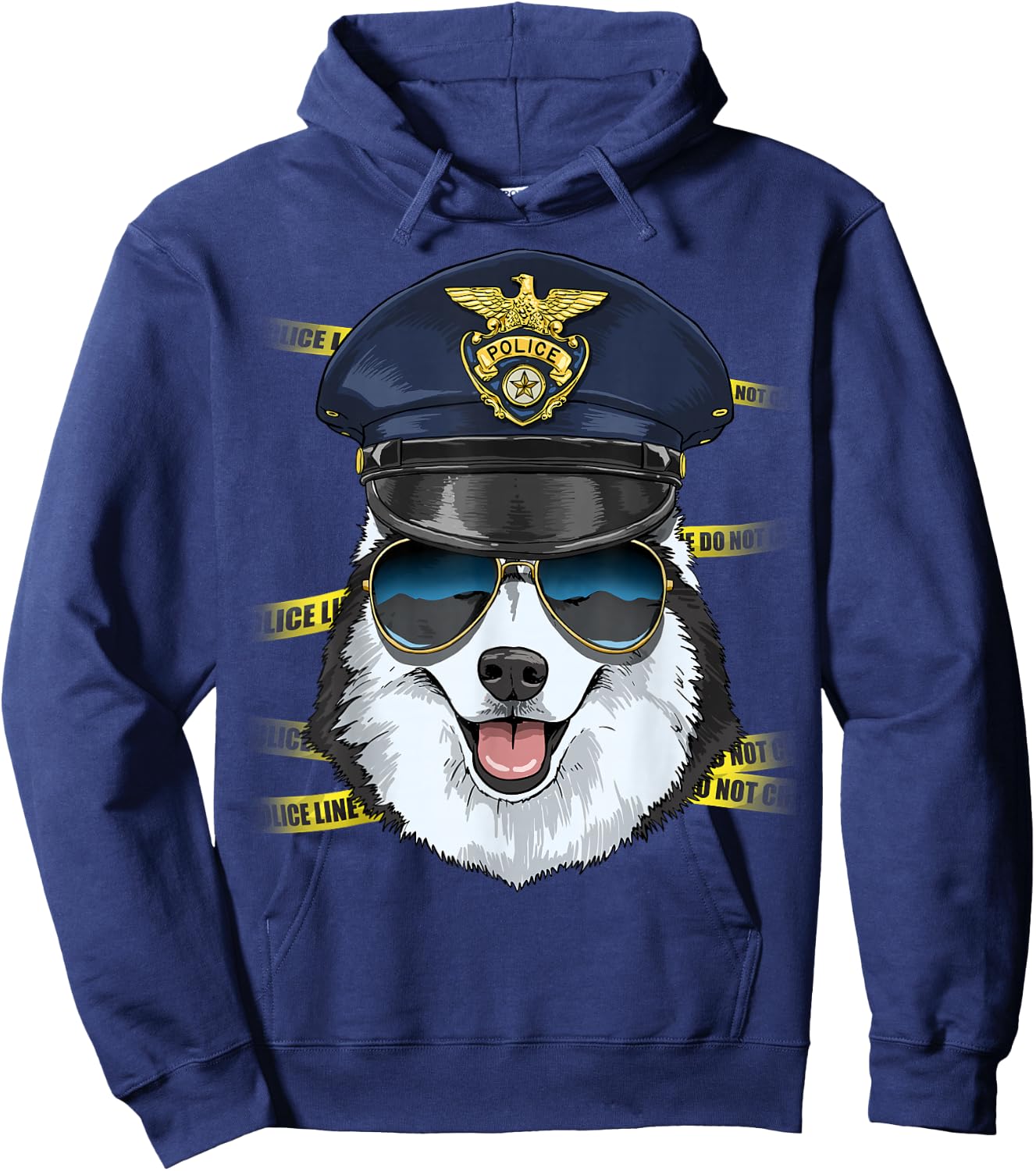 Siberian Husky Police Siberian Husky K-9 Dog Lover Hoodie - Hoodie | Navy