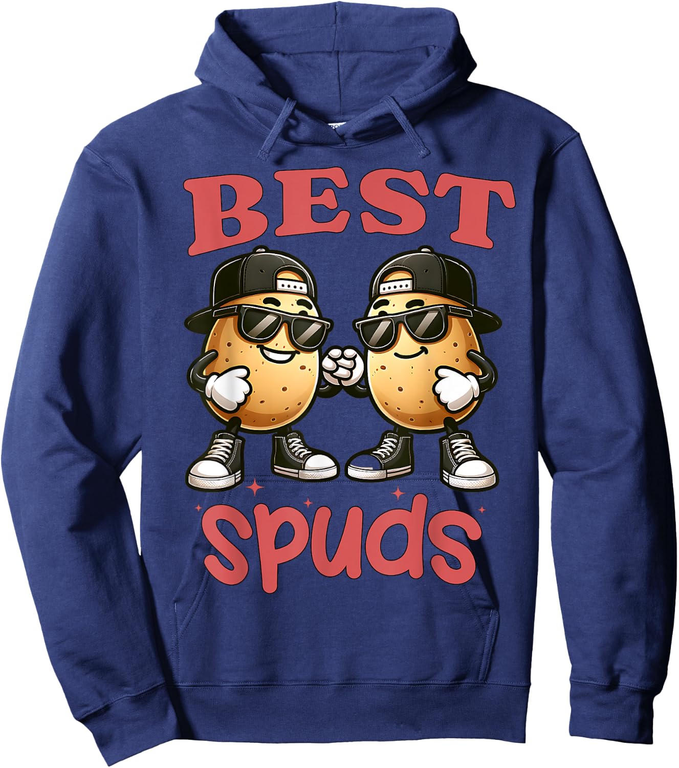 Best Spuds Twin Day Matching Potatoes Funny Best Friend Boys Hoodie - Hoodie | Navy