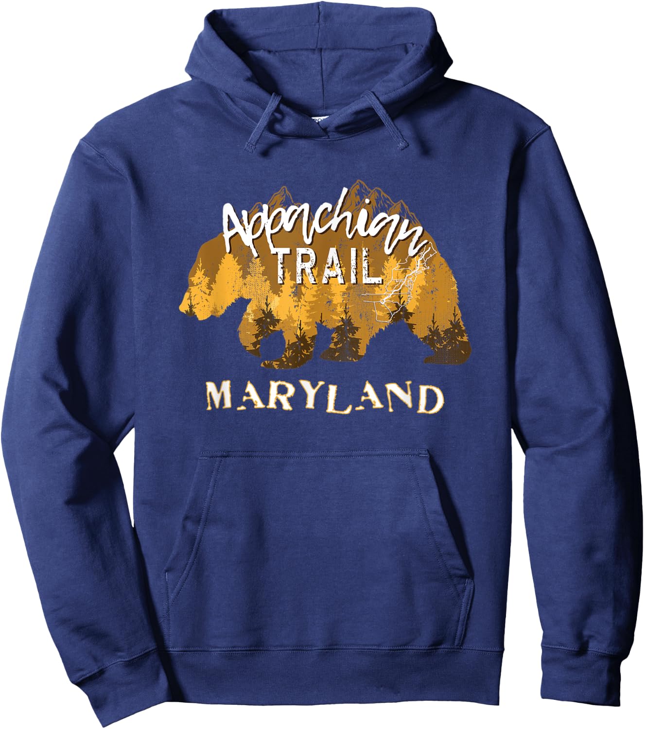 Maryland Appalachian Trail Hiking Outdoor Backpacking Hiker Hoodie - Hoodie | Navy