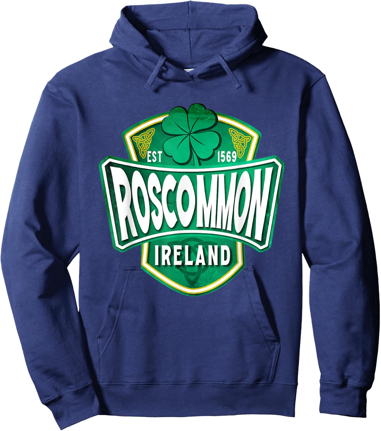 County Roscommon Ireland Irish Gaelic Football Hurling Badge Hoodie - Hoodie | Navy