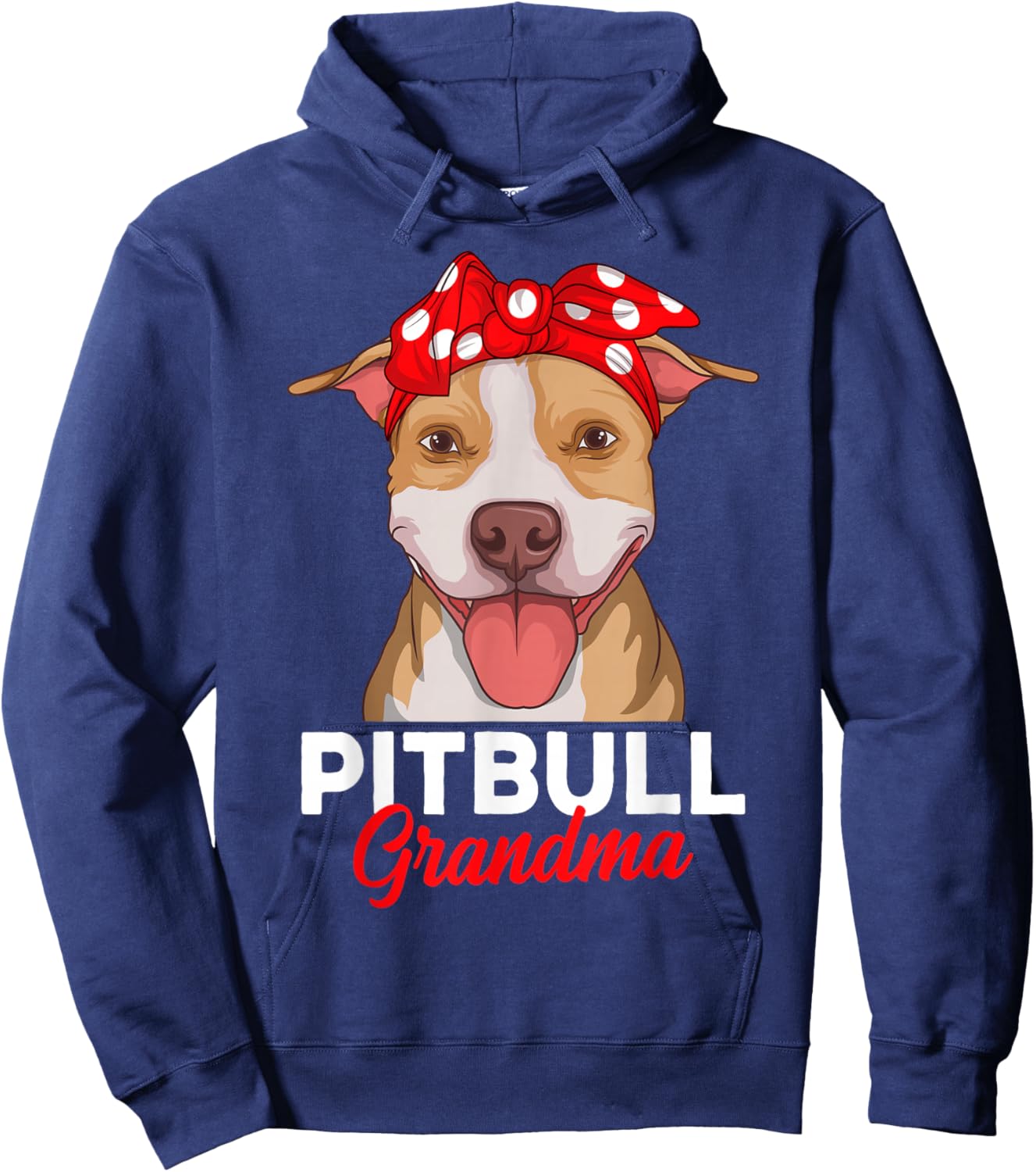 Pitbull Grandma Pittie Dog Mom Funny Women Hoodie - Hoodie | Navy