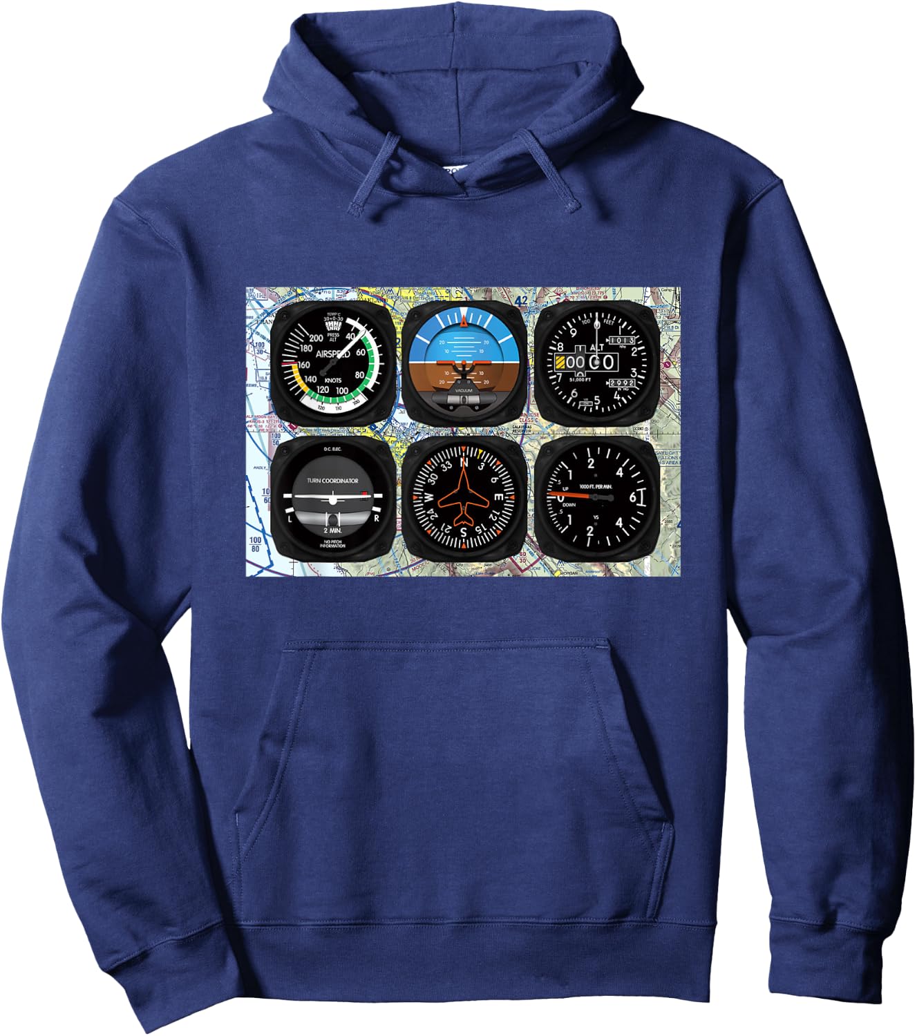 Aviation Pilot 6 Pack Instrument Hoodie - Hoodie | Navy