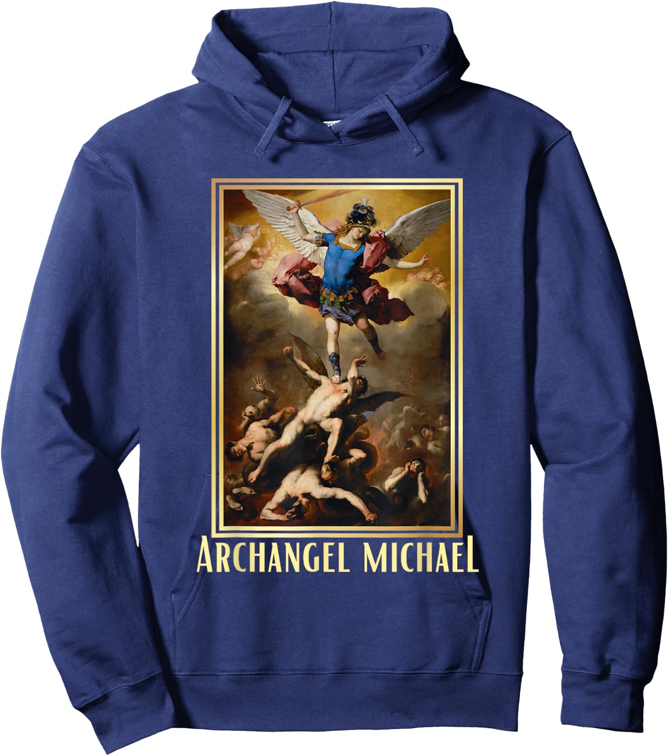 St Michael the Archangel - Protector Catholic Church Angel Hoodie - Hoodie | Navy
