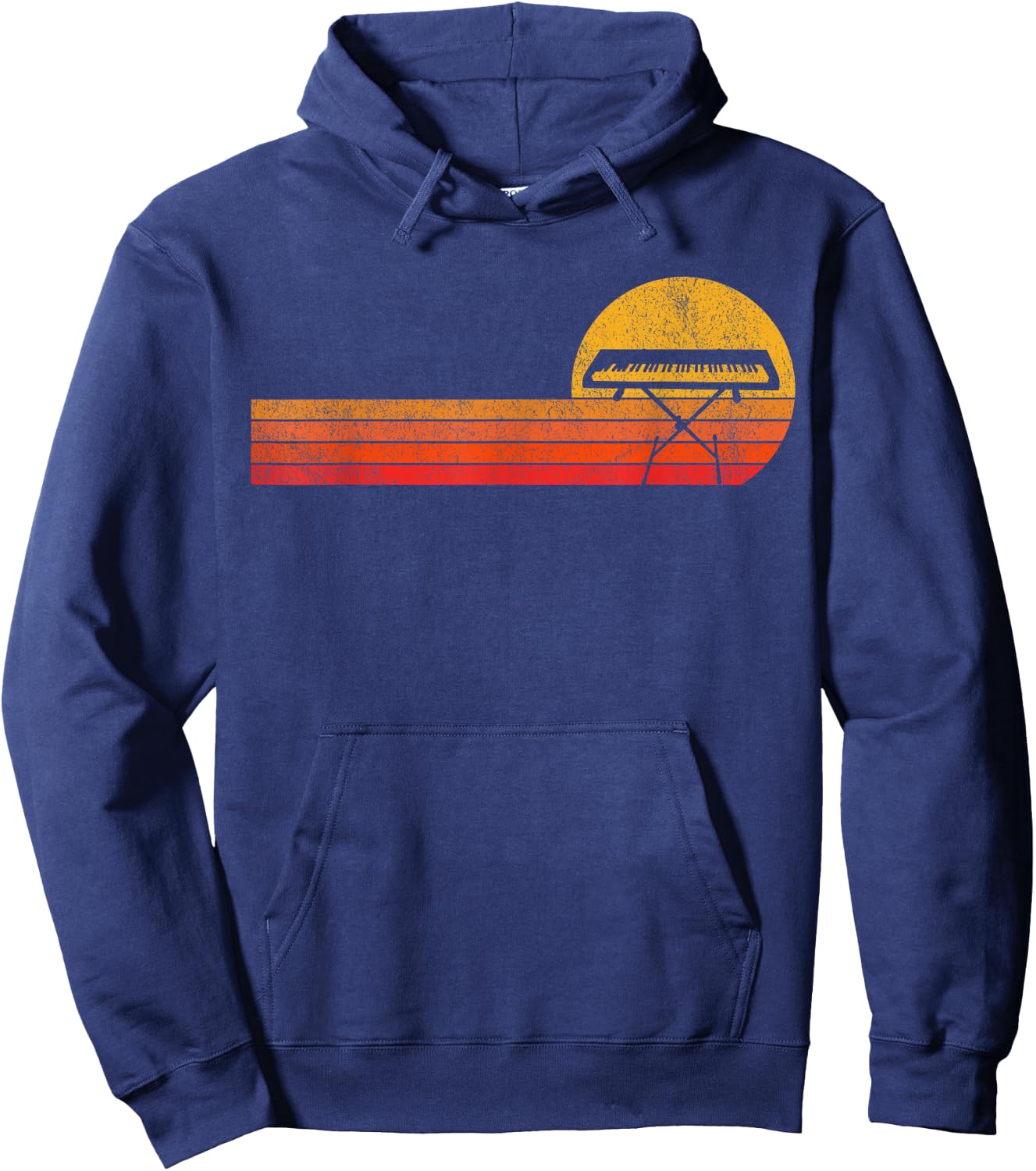 Funny Keyboard Piano Player Musician Classical Music Retro Hoodie - Hoodie | Navy