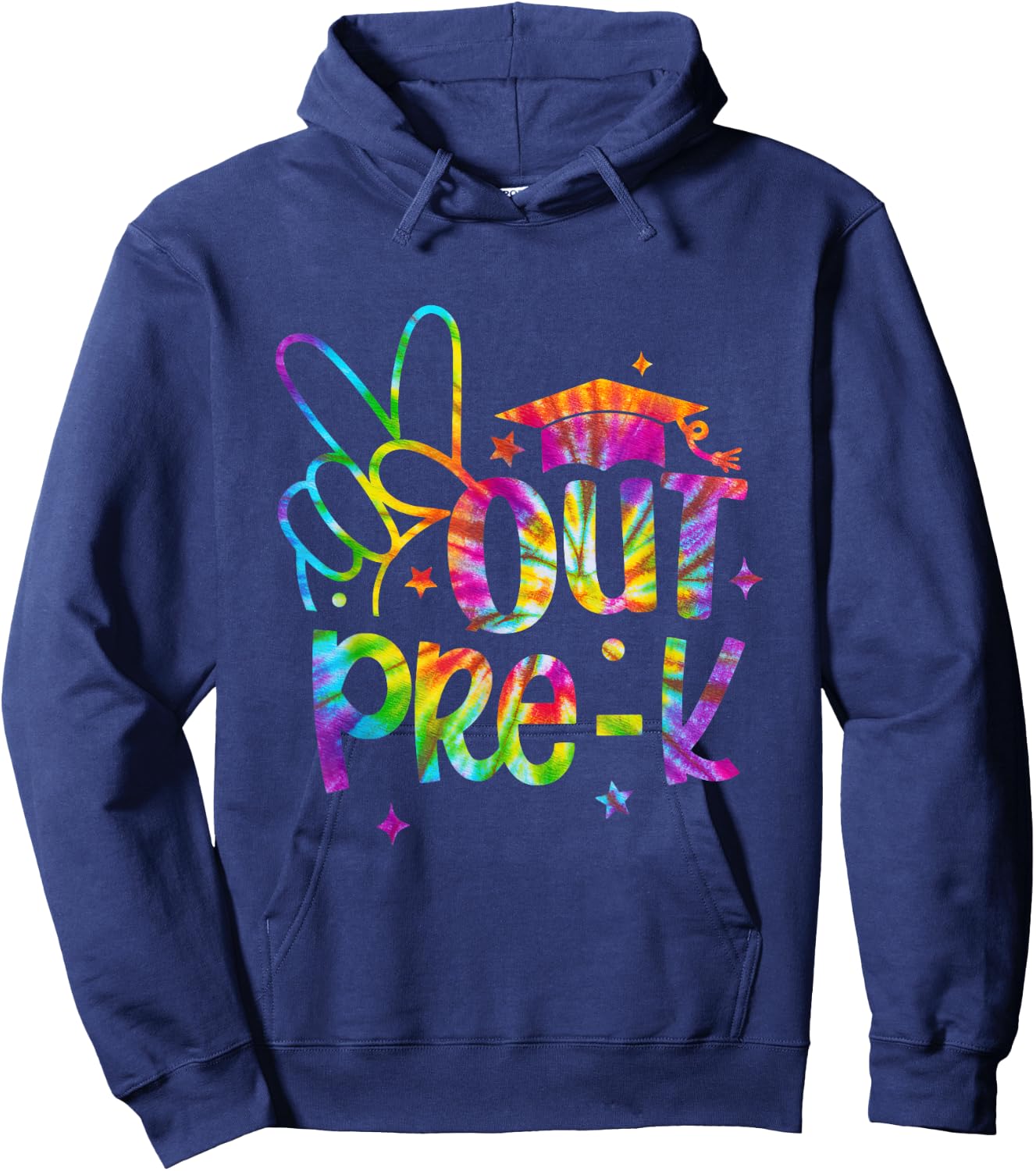 Peace Out Pre-K Preschool Happy Last Day Of School Tie Dye Hoodie - Hoodie | Navy
