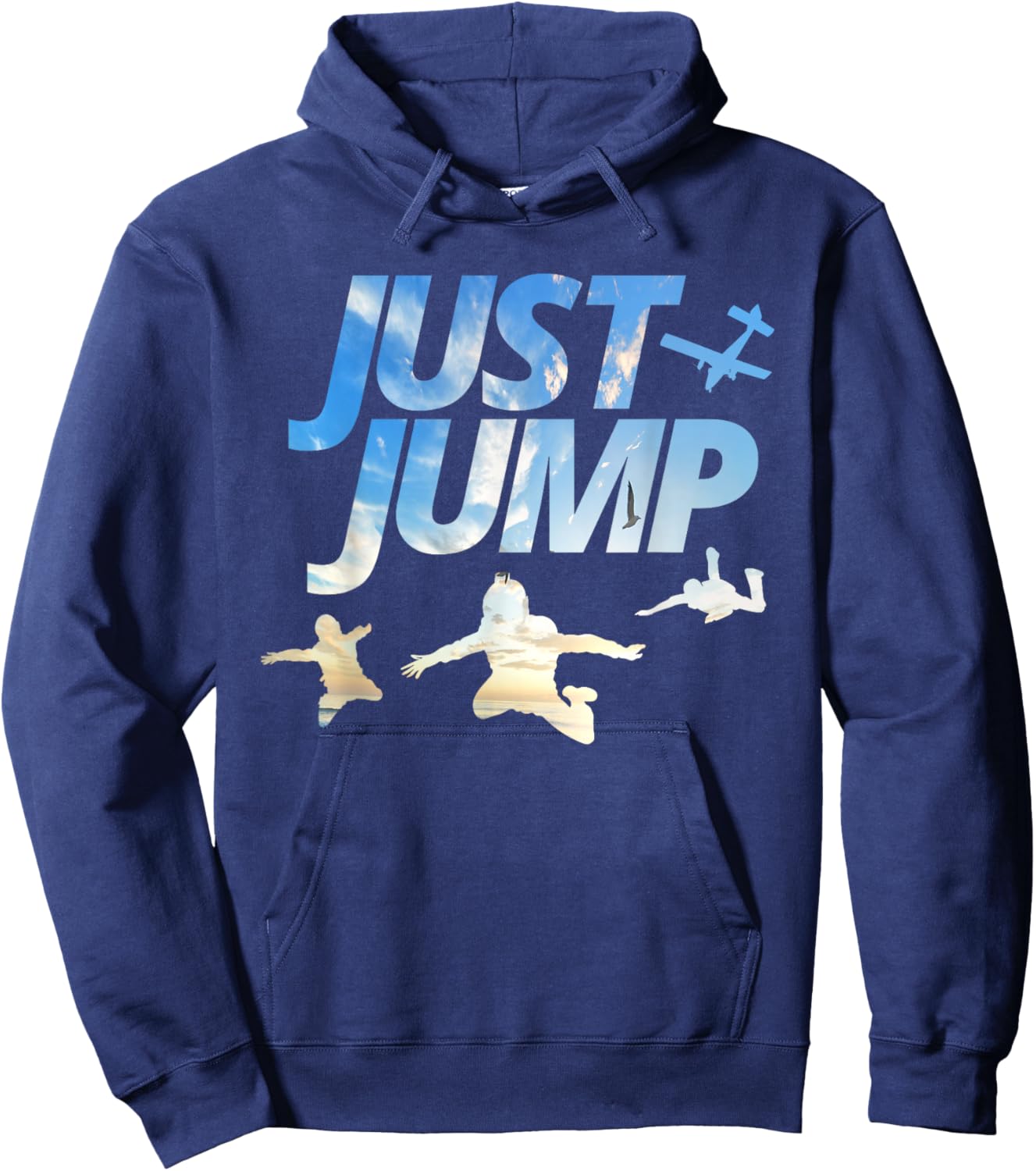 Sky Diving Jump Easy to Sky Diver Sky Silhouettes Hoodie - Hoodie | Navy