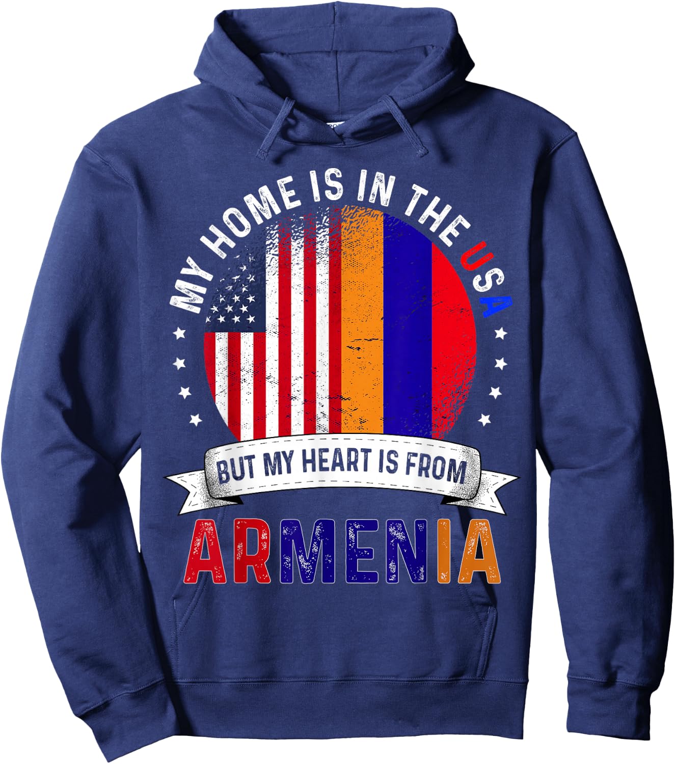 Armenian American Patriot Heart is from Armenia Flag Hoodie - Hoodie | Navy