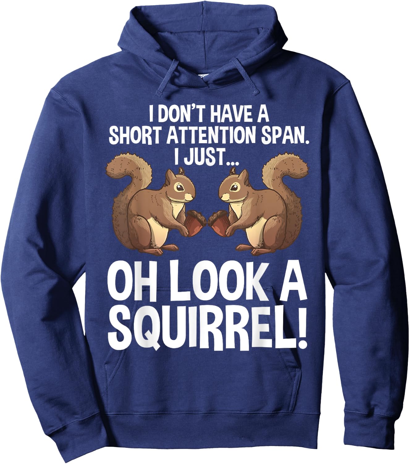 Funny ADHD Squirrel Design Women Chipmunk Pet Lovers Hoodie - Hoodie | Navy