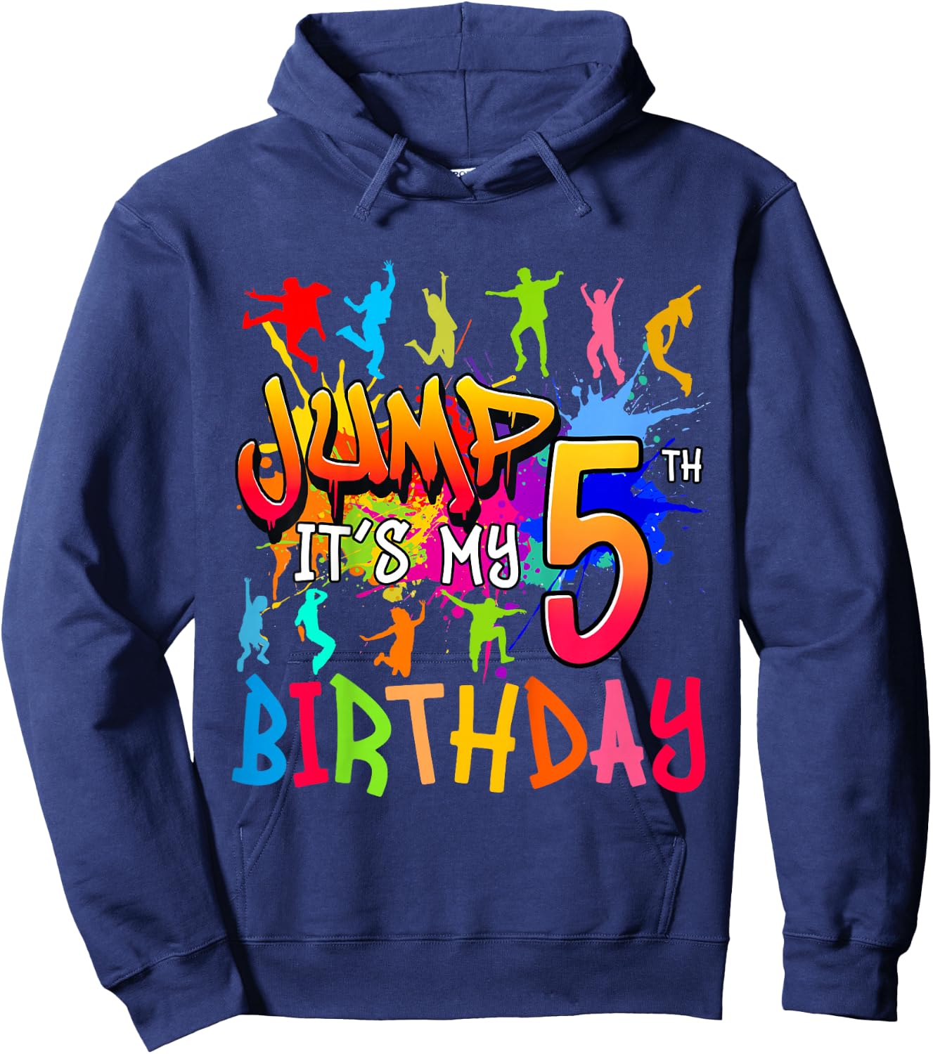 Let's Jump It's My 5th Birthday Trampoline Bday Matching Hoodie - Hoodie | Navy