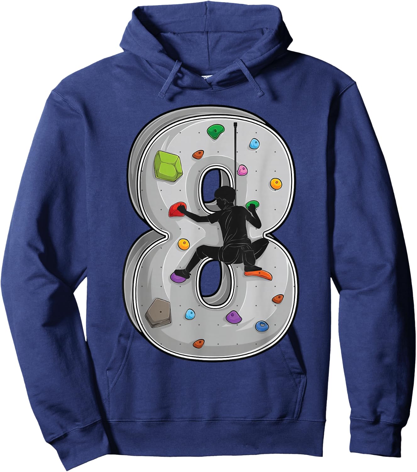 8 Year Old Rock Climbing 8th Birthday Adventures Climber Hoodie - Hoodie | Navy