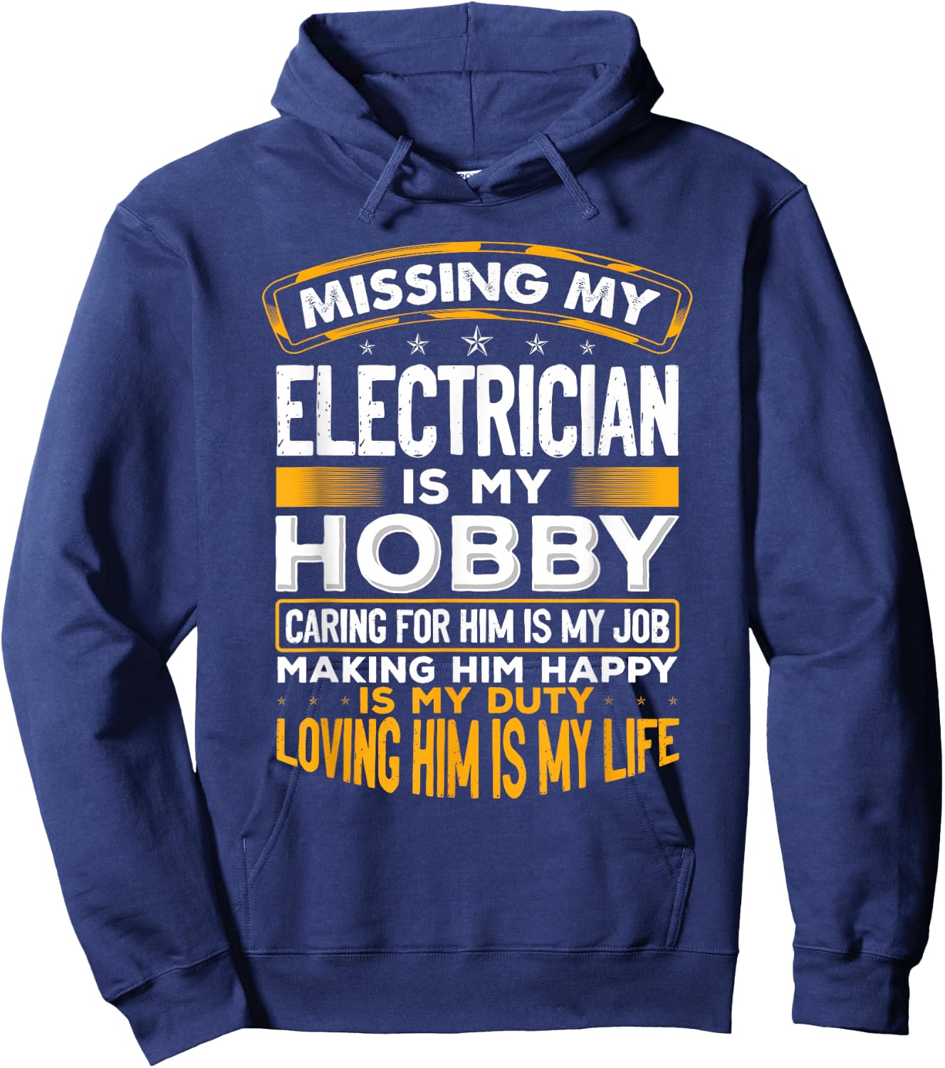 Married To An Electrician Funny Top For Wife Of Electrician Hoodie - Hoodie | Navy