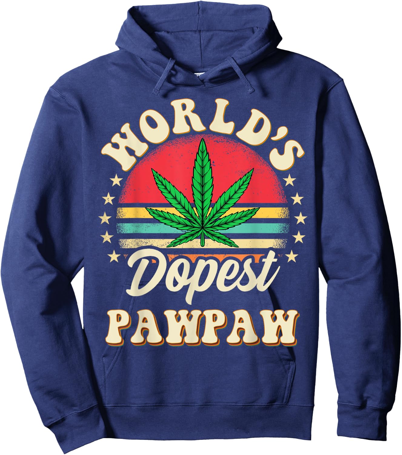 Funny 420 Weed Pot Vintage Matching Worlds Dopest Pawpaw Hoodie - Hoodie | Navy