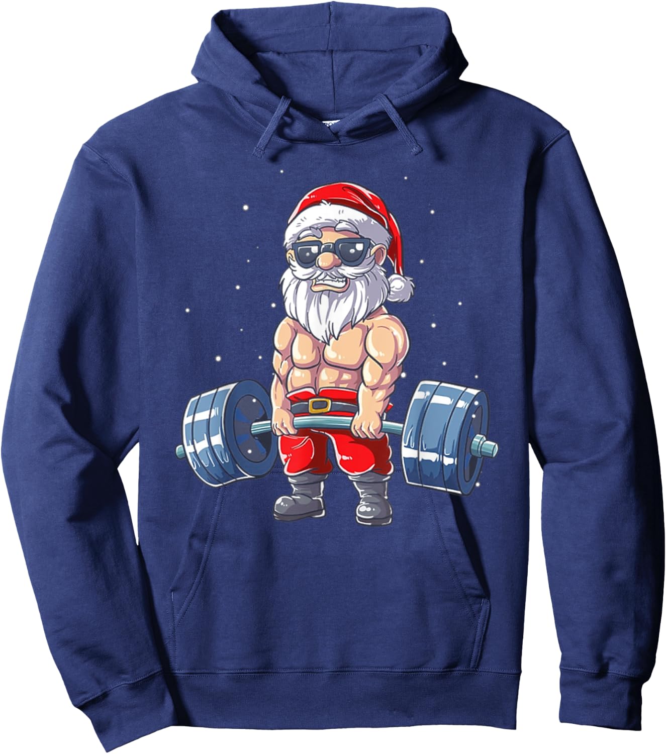 Weightlifting Santa Claus Christmas Fitness Gym Hoodie - Hoodie | Navy