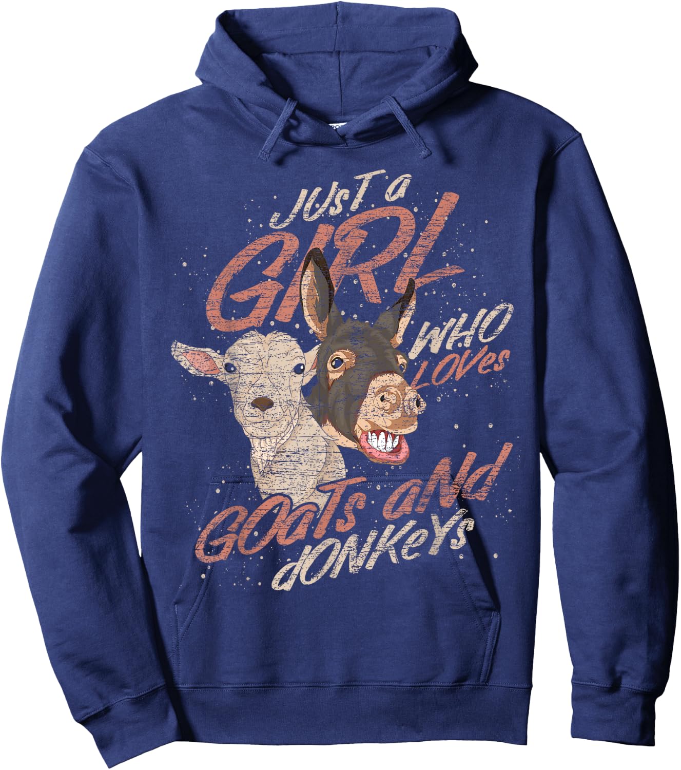 Just A Girl Who Loves Goats And Donkeys Farm Animal Goat Hoodie - Hoodie | Navy
