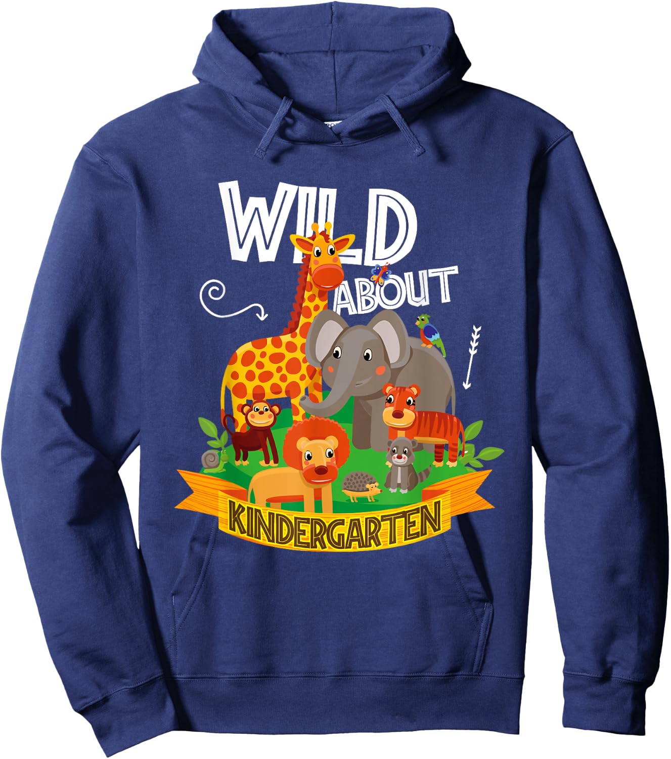 Wild About Kindergarten Funny Preschool Zoo Hoodie - Hoodie | Navy