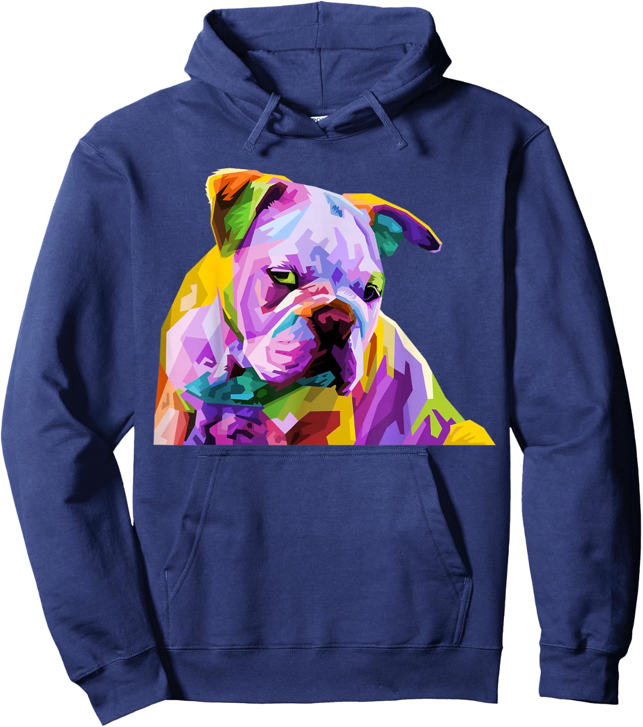 English British Bulldog Pop Art Portrait for Dog Owners Hoodie - Hoodie | Navy