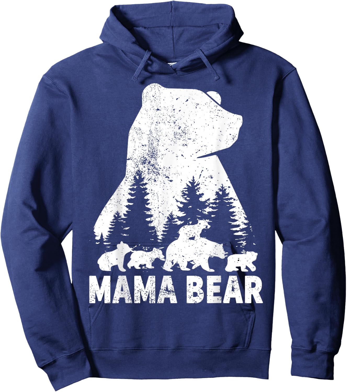 Mama Bear 4 Cubs Mother Day Funny Mama Bear 4 Kids Vintage Hoodie - Hoodie | Navy