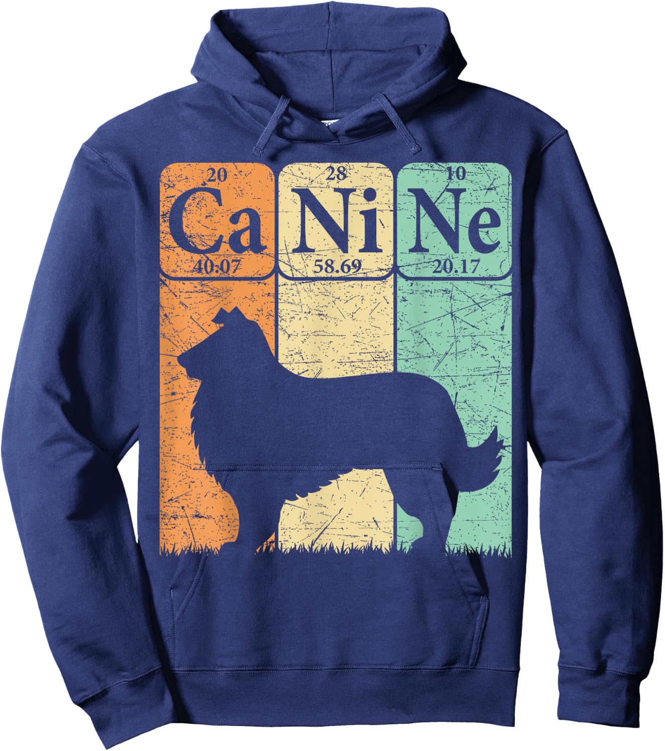 Rough Collie Periodic Table Elements Rough Collie Dog Lover Hoodie - Hoodie | Navy
